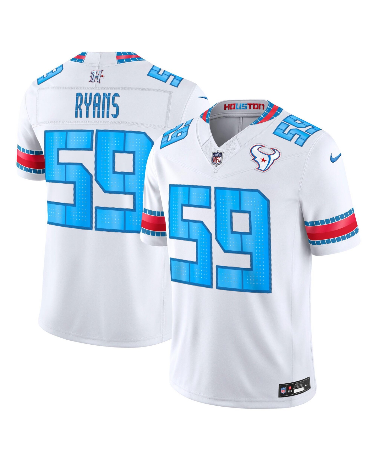 Nike Men's Demeco Ryans White Houston Texans 2026 Rivalries Collection Vapor F.u.s.e Stitched Limited Jersey