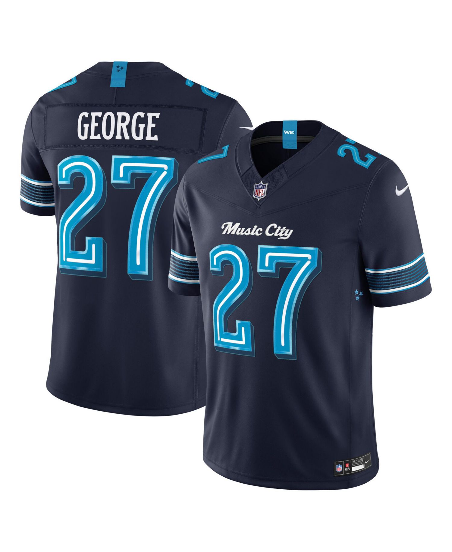 Men's Eddie George College Navy Tennessee Titans 2026 Rivalries Collection Vapor F.U.S.E Stitched Limited Jersey