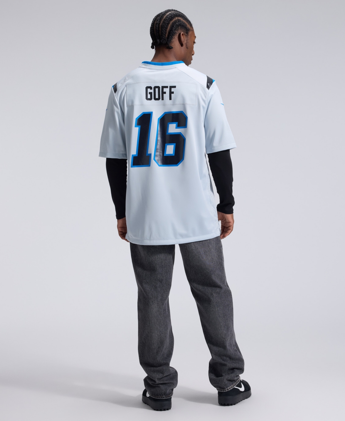 Nike Men's Jared Goff Silver Detroit Lions 2026 Rivalries Collection Game Jersey