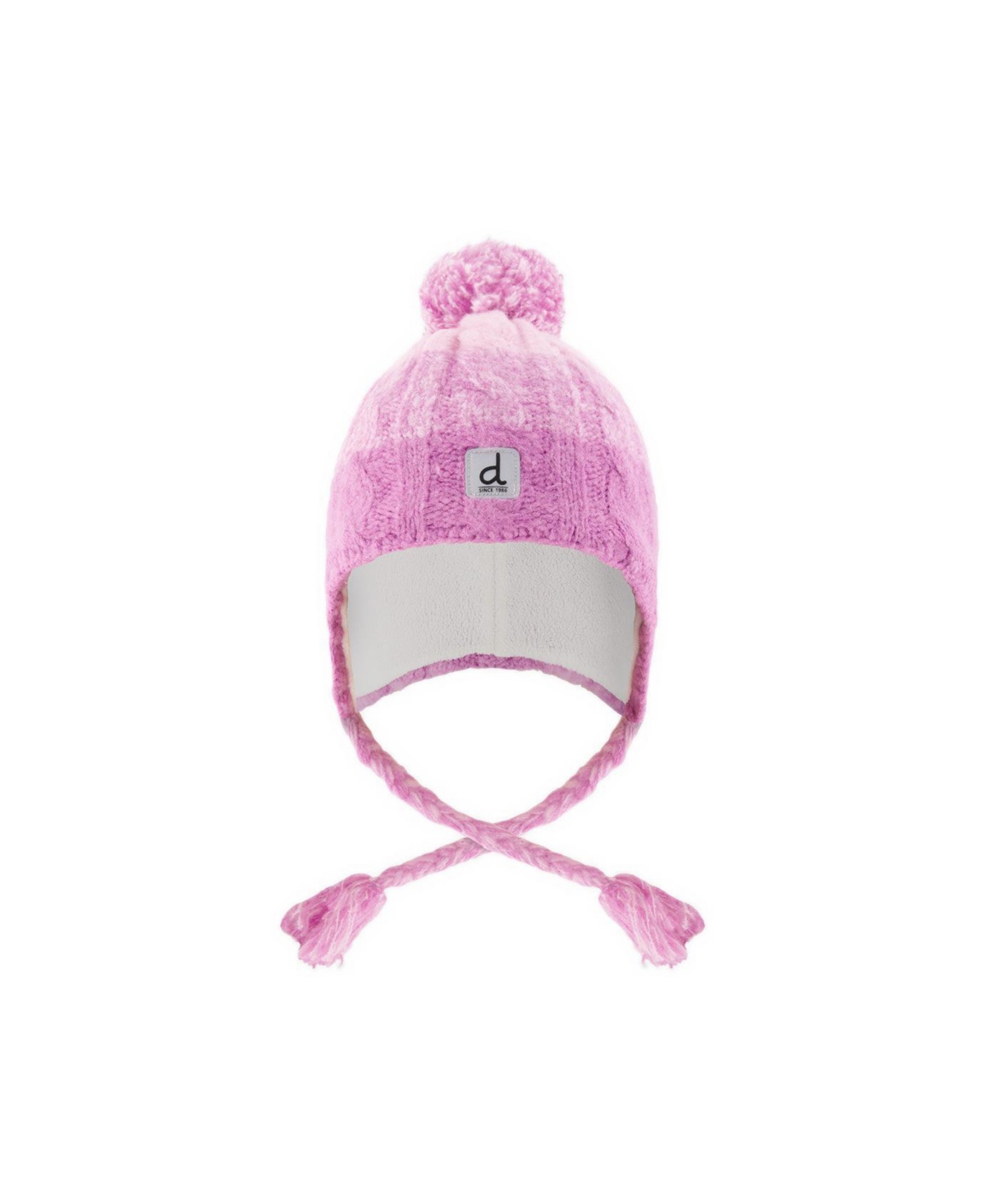 Deux par Little and Big Girls' Cable-Knit Pompom Braided Ear Flap Beanie