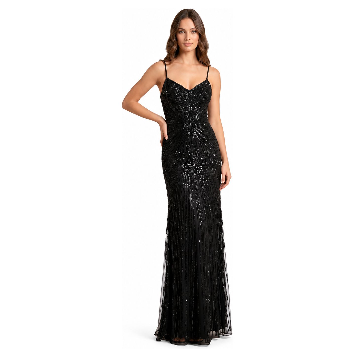Женские платья Lara Plus Size Strapless Beaded Gown, цвет: Чёрный — фото 3