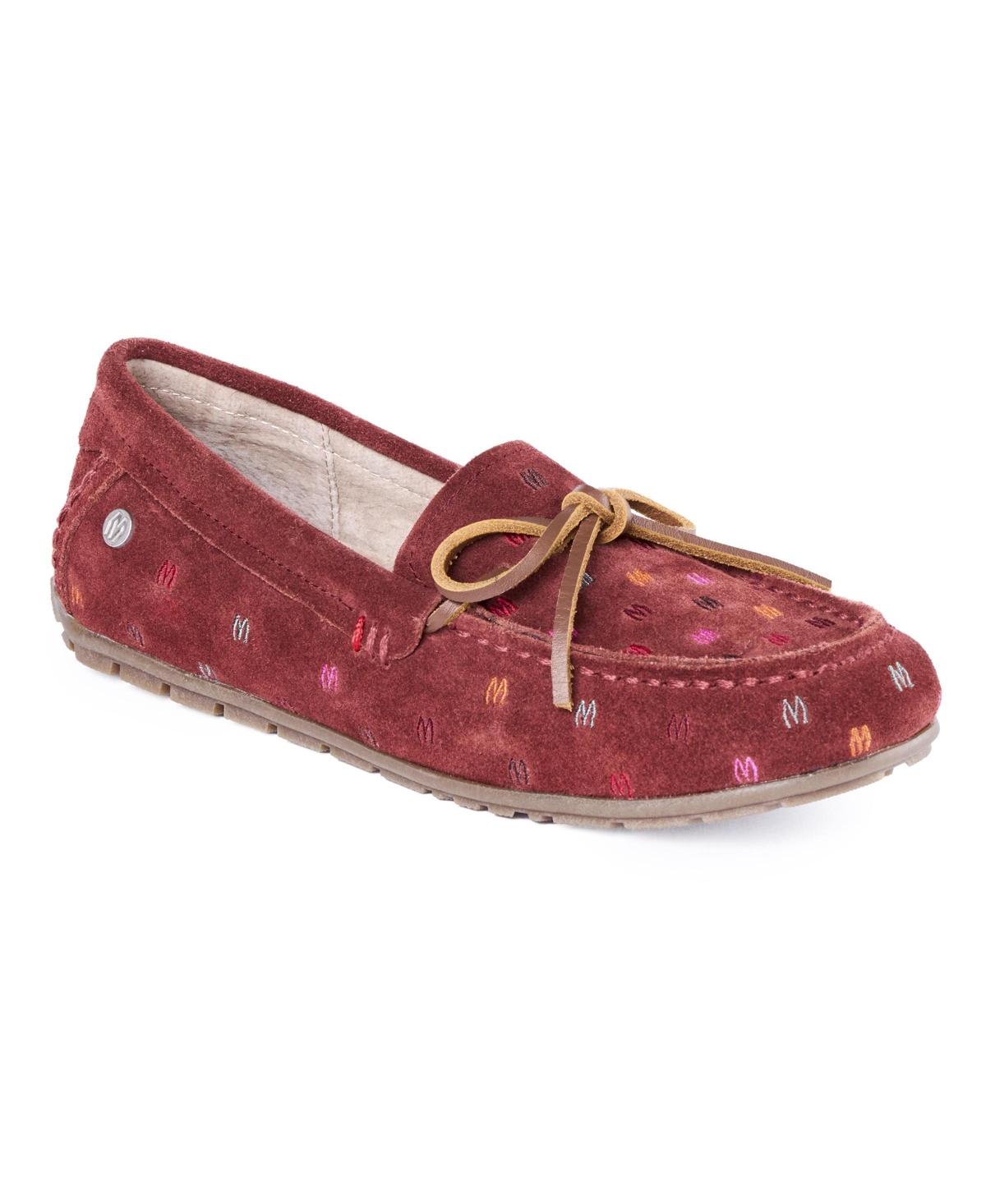 Minnetonka Women's Suede Loafer Moc - Rust m embroidery