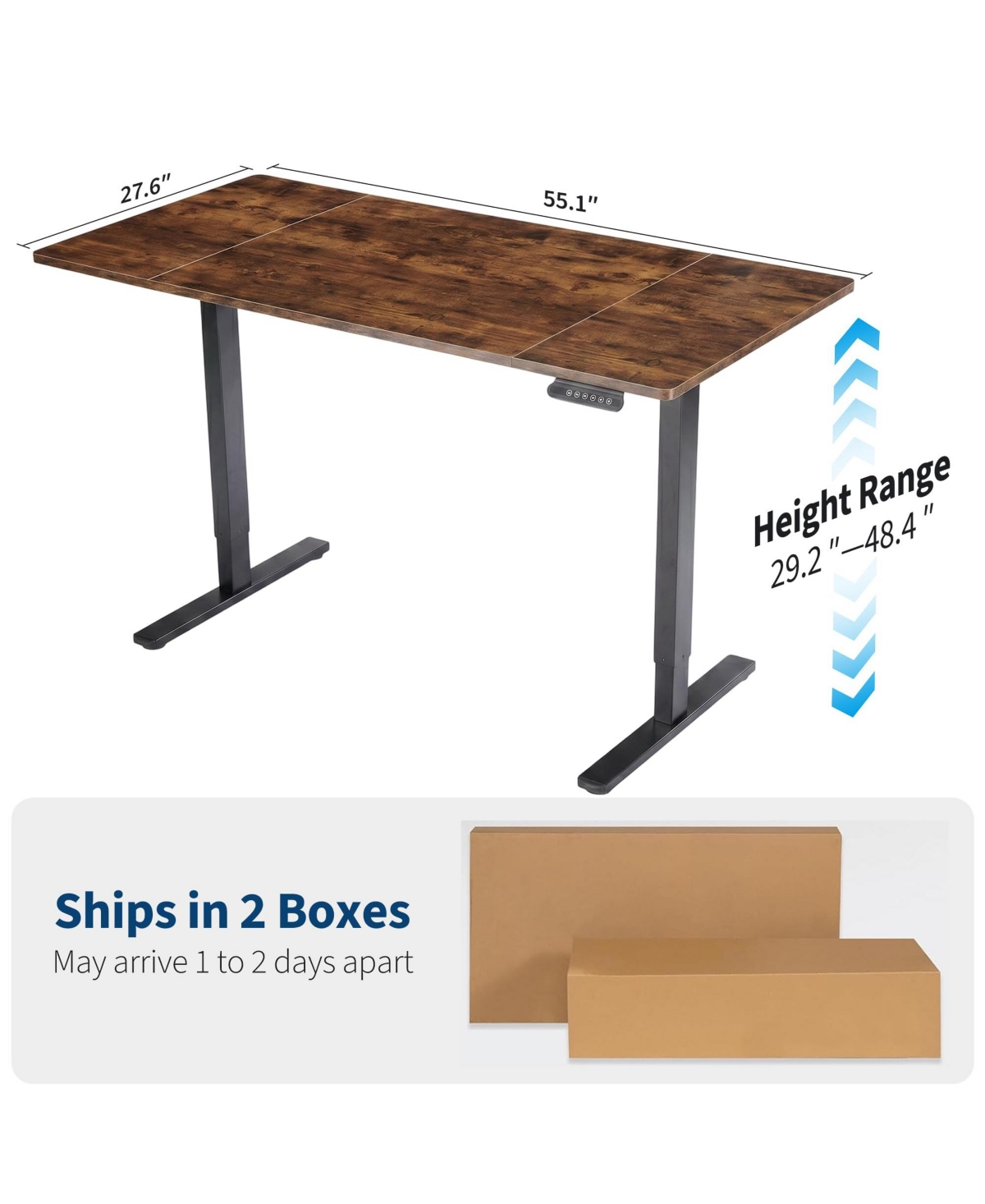 Gaomon 55 x 28" Electric Standing Desk, Ergonomic Computer Workstation with Adjustable Height, Stand up Gaming Office Desk.