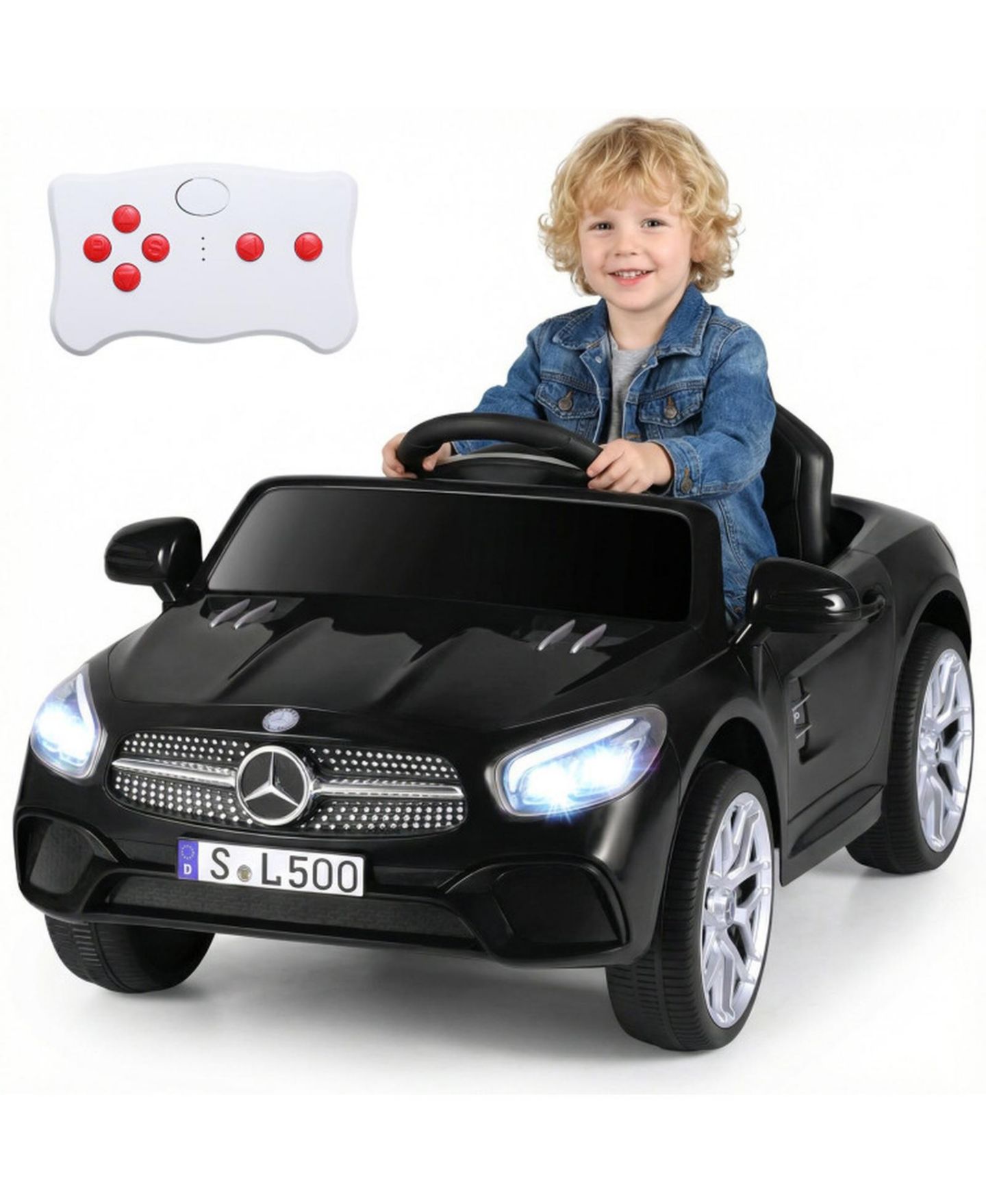 Детская игрушка HONGGE 12V Licensed Ride-On Luxury Car with Parent Remote Control, 41" x 25" x 18", 66 lbs, Ages 3-8, цвет: Чёрный — фото 11