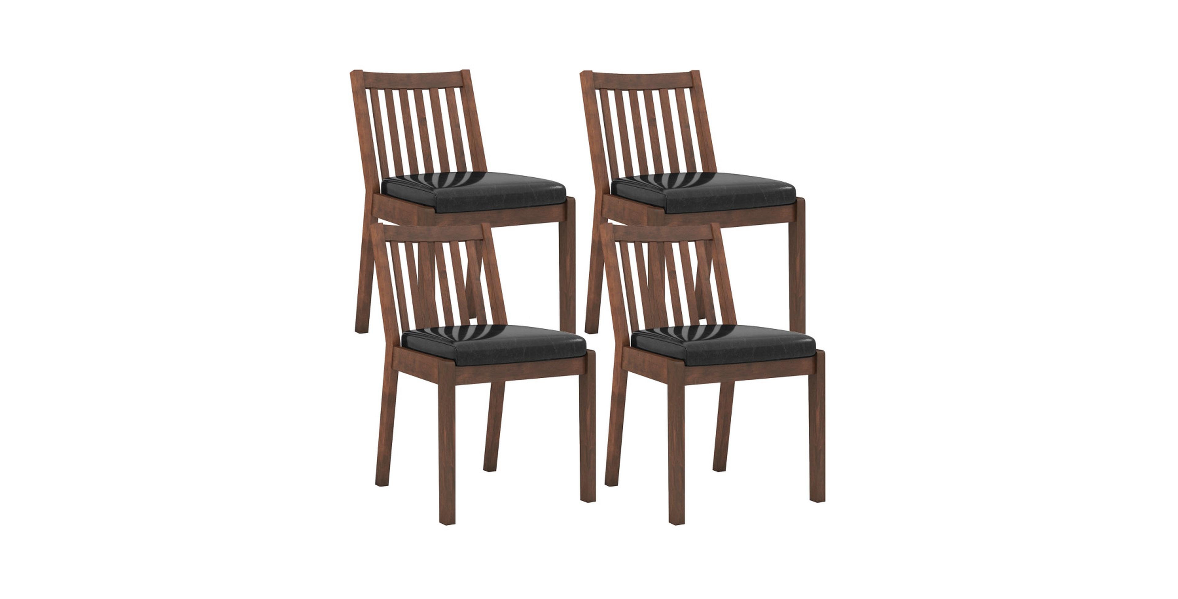 Sugift Set of 4 Pu Leather Upholstered Dining Chairs with Padded Seats