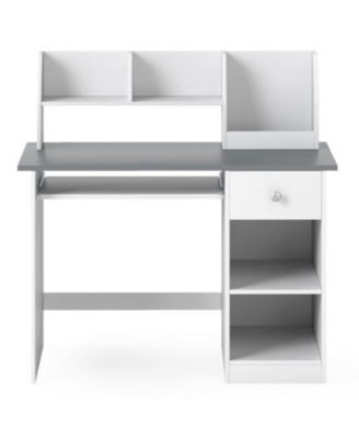 Kids Study Desk Writing Table with Hutch Drawer Shelves Keyboard Tray 35.5 x 18 x 35.5inch