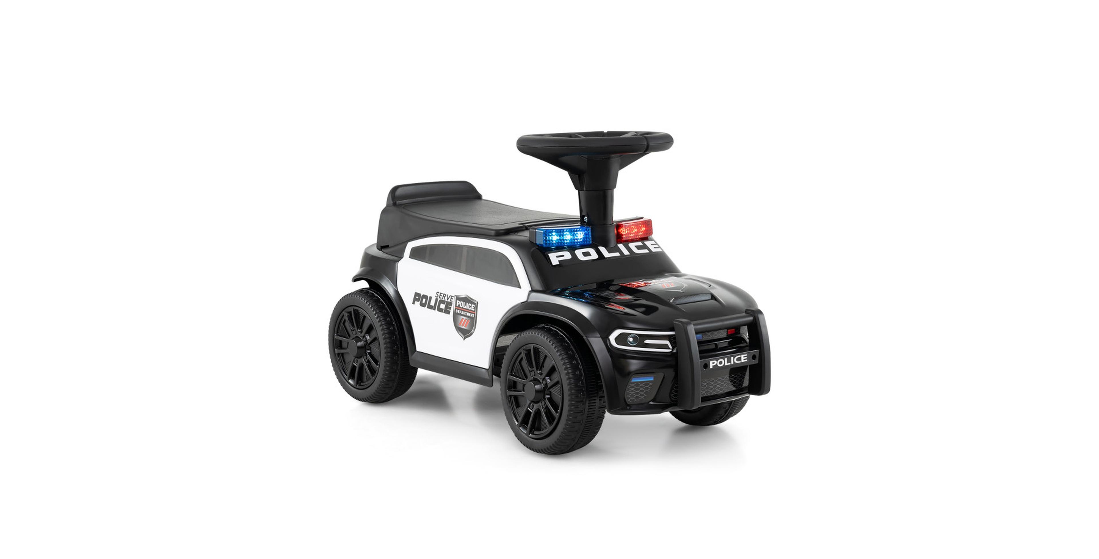 Hongge Toddler Police Sliding Car with Steering Wheel and Storage, Ages 18 Months+