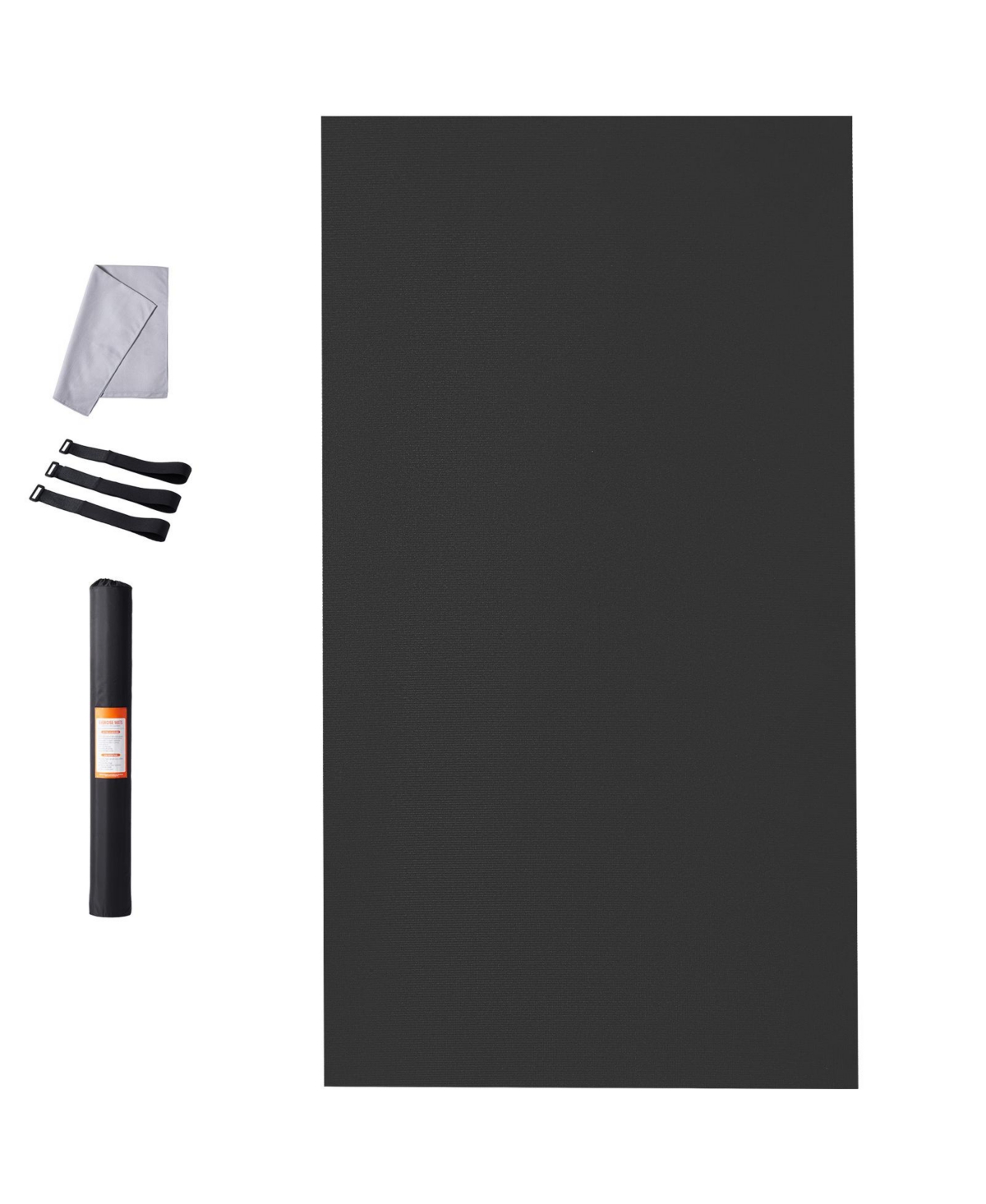 Hongge Extra Large 10 x 6 ft Non-Slip Exercise Mat High Density Flooring for Yoga Pilates and Home Gym Workouts - Black