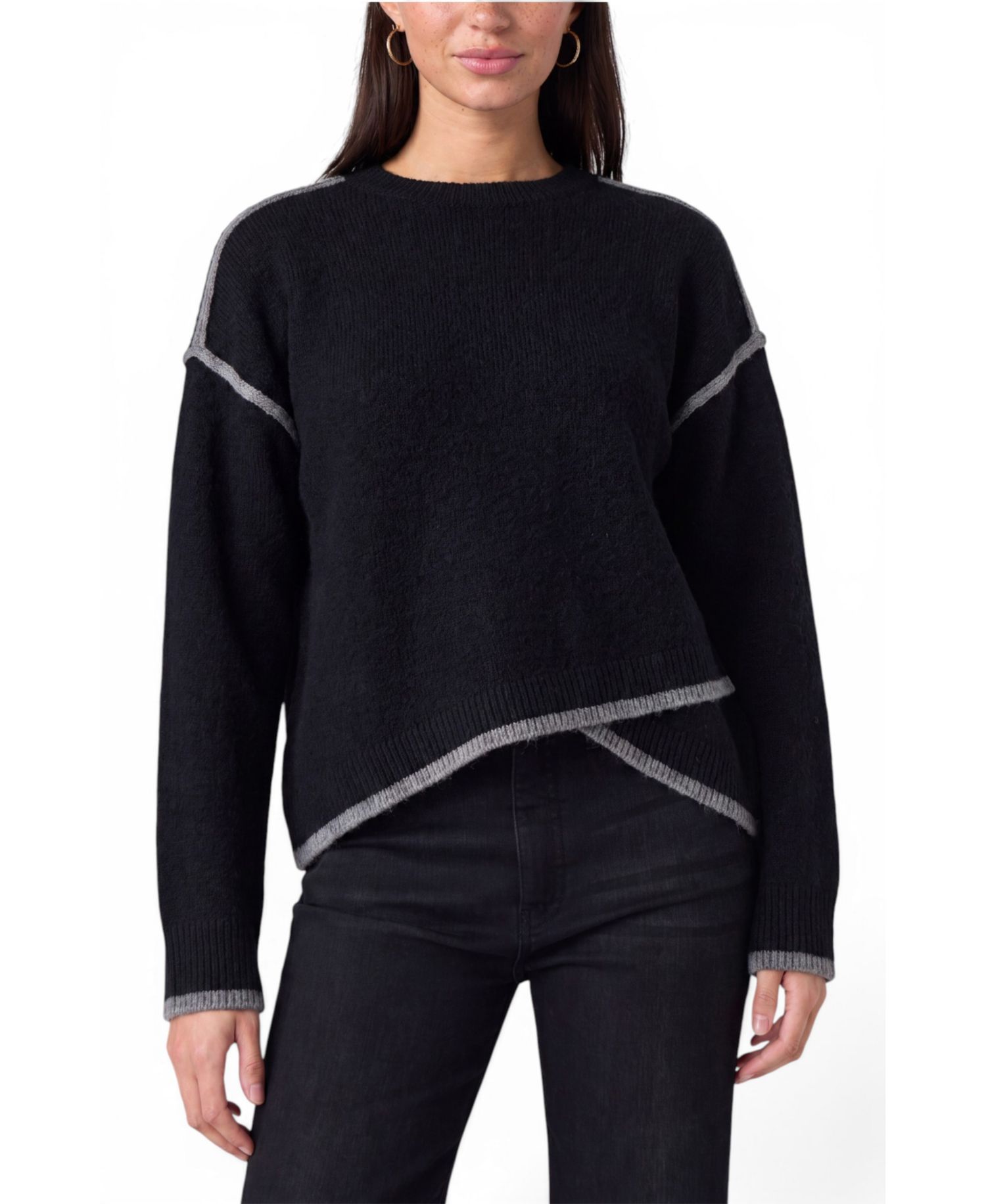 Women's Crewneck Tulip-Hem Sweater