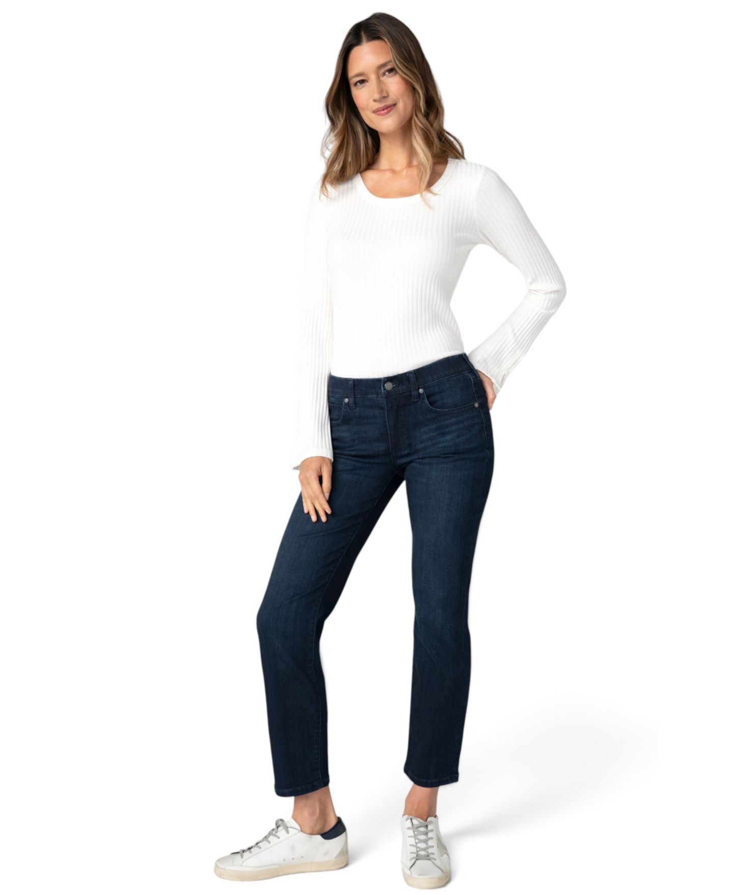 Женские джинсы Liverpool Los Angeles Rowan Comfort Waist Slim Leg, цвет: Синий — фото 2