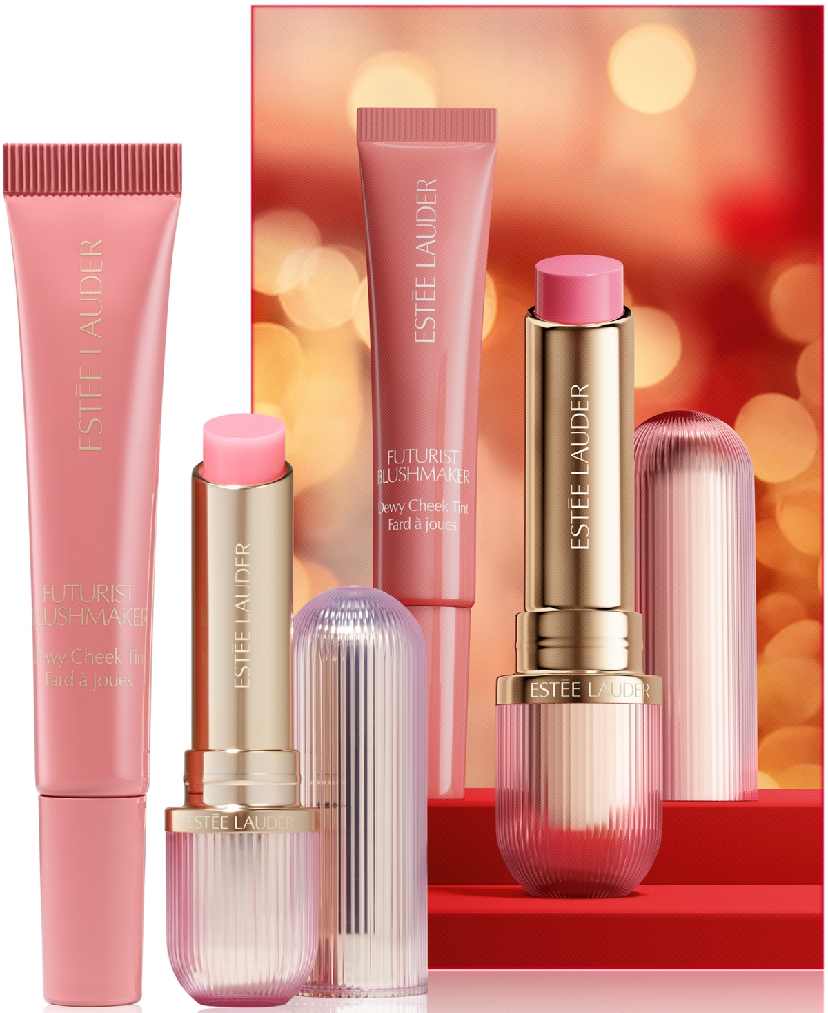 Estee Lauder 2-Piece Rosy Reception Futurist Blush & Lip Balm Makeup Gift Set