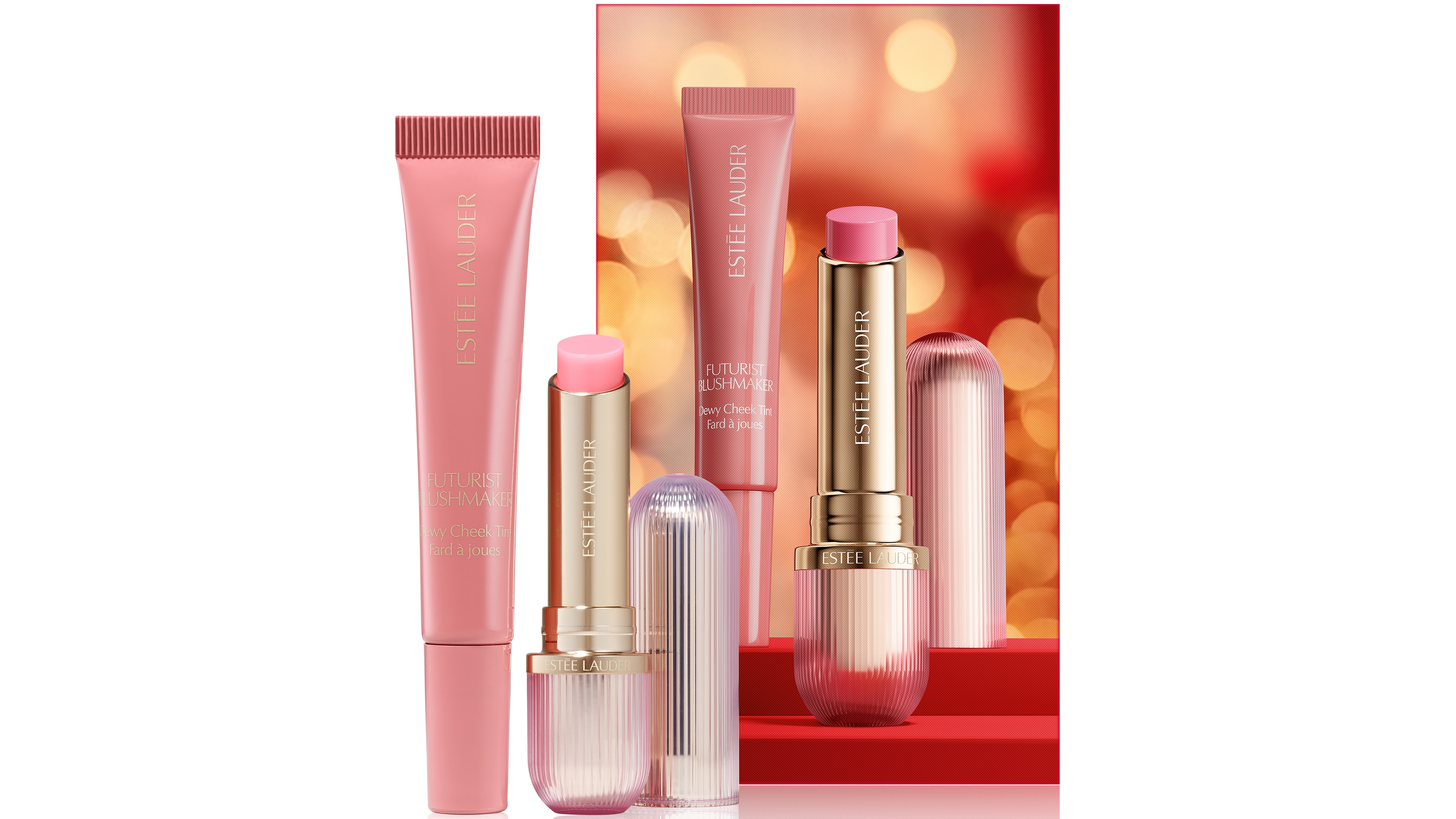 Estee Lauder 2-Piece Rosy Reception Futurist Blush & Lip Balm Makeup Gift Set