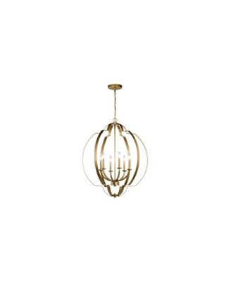 Voleta 27 3/4" Wide Natural Brass 6-Light Chandelier