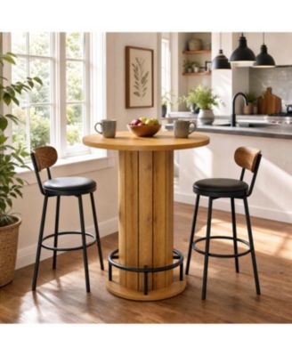 Round Bar Table, for Dining Coffee Cocktail Living Room, Small Space