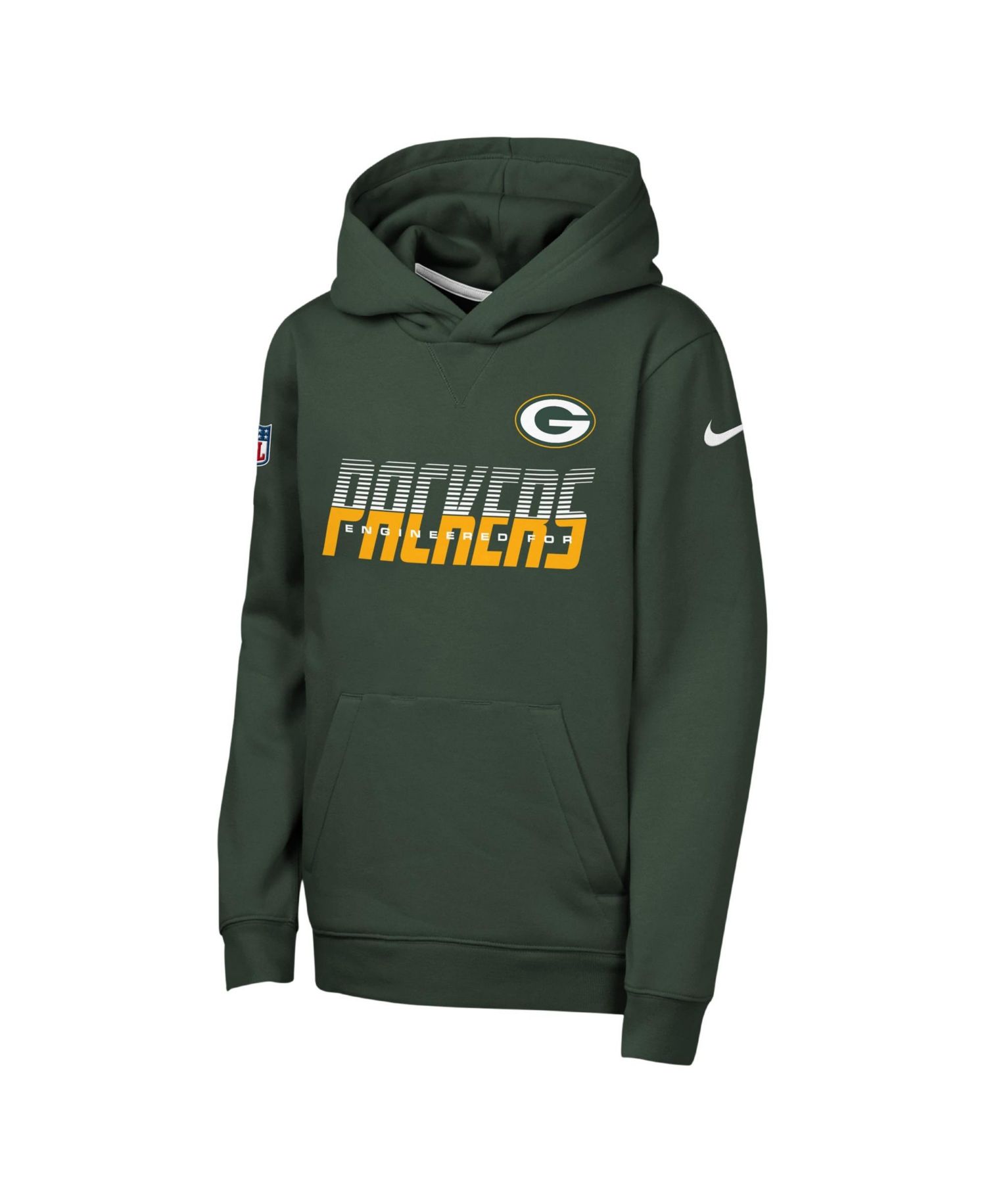 Big Boys and Girls Green Green Bay Packers Sideline Dri-FIT Hoodie
