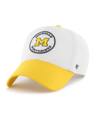 Men's and Women's White/Maize Michigan Wolverines Pique Patch Clean Up Adjustable Hat