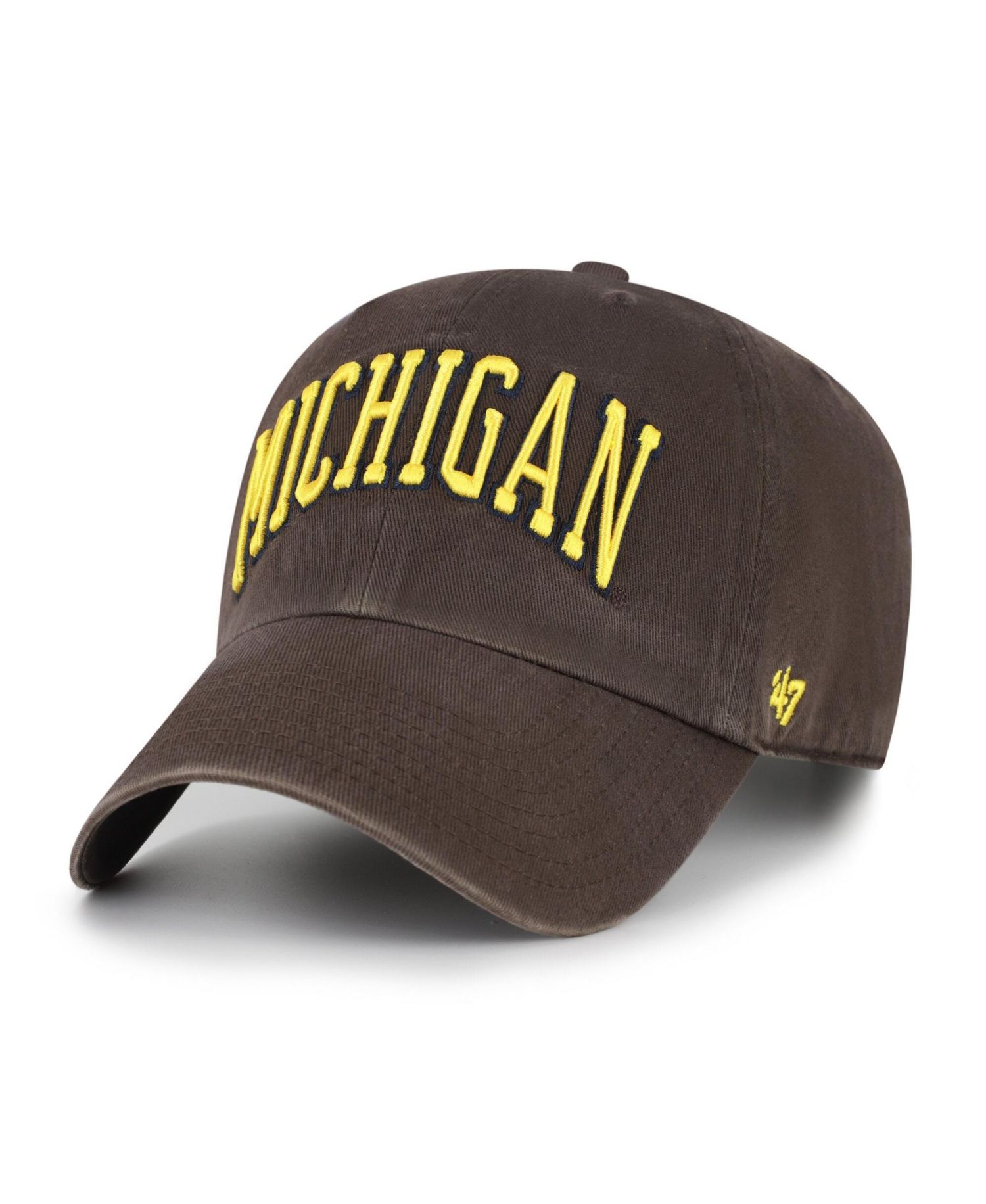 Men's '47 Brown Michigan Wolverines Vault Clean Up Adjustable Hat