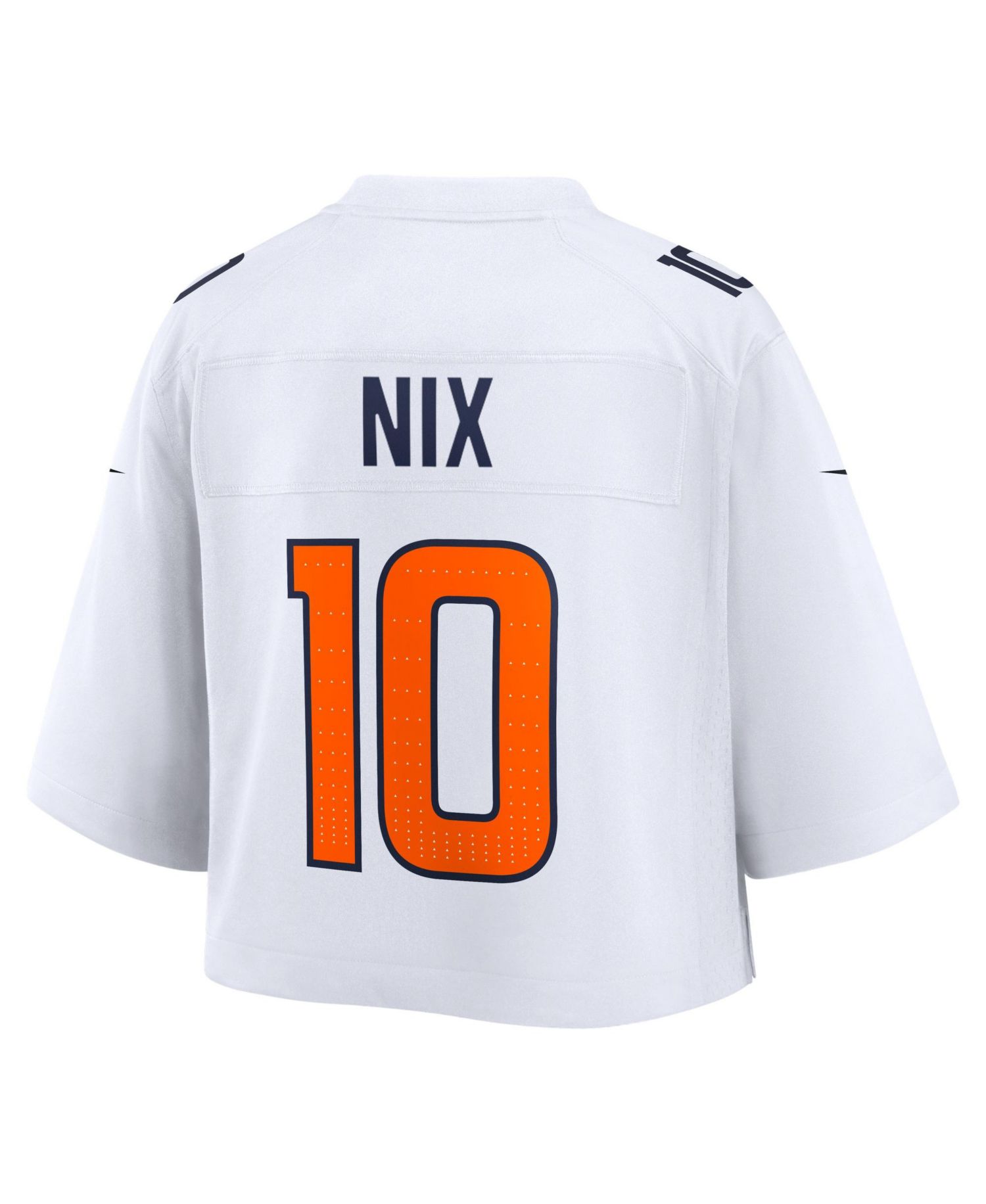 Women's Bo Nix White Denver Broncos Cropped Fashion Game Jersey