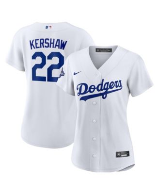Women's Clayton Kershaw White Los Angeles Dodgers Home 2025 World Series Champions Replica Jersey