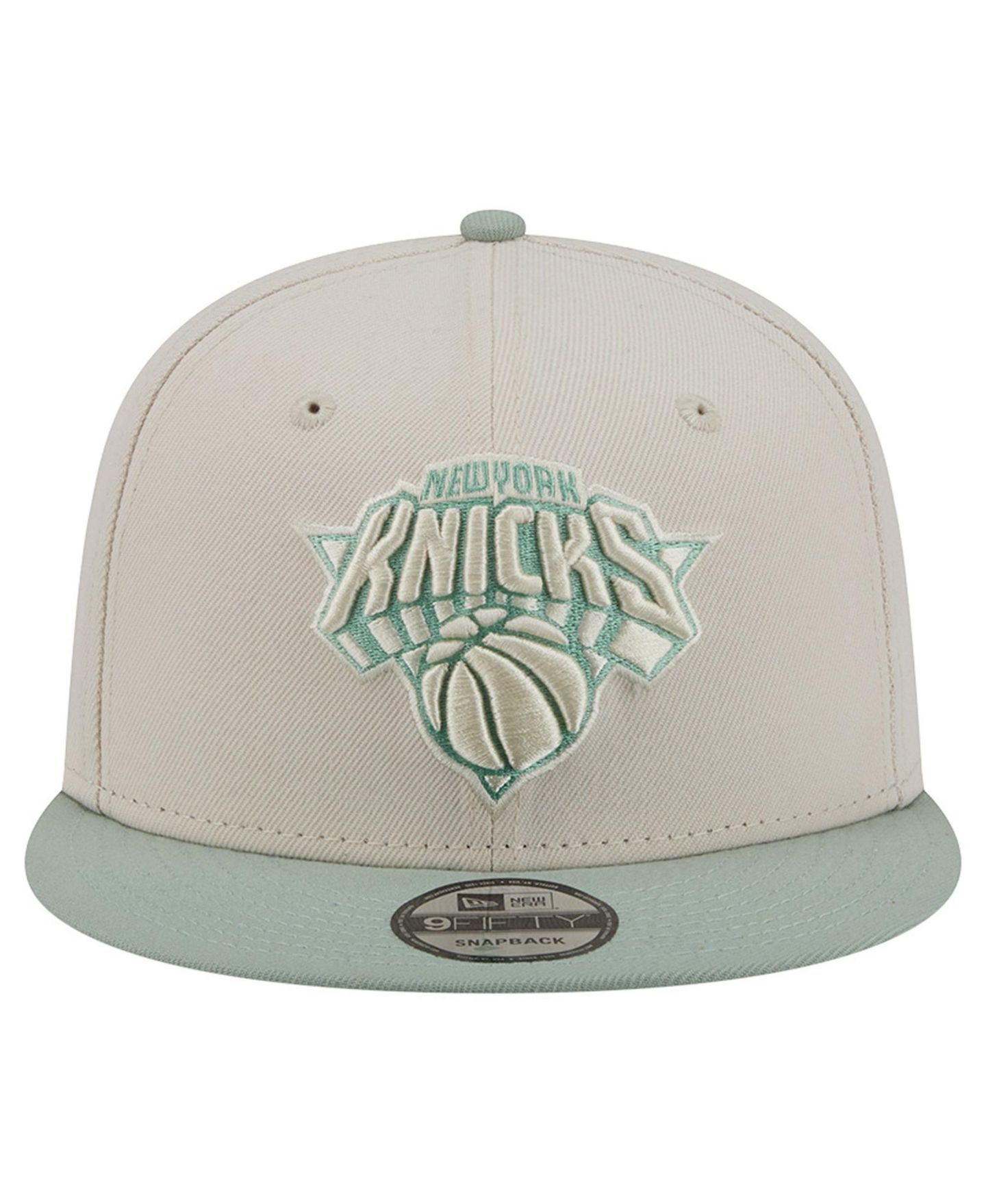 Мужские головные уборы New Era Cream/Light Green New York Knicks Color Pack 9FIFTY Snapback Hat — фото 2