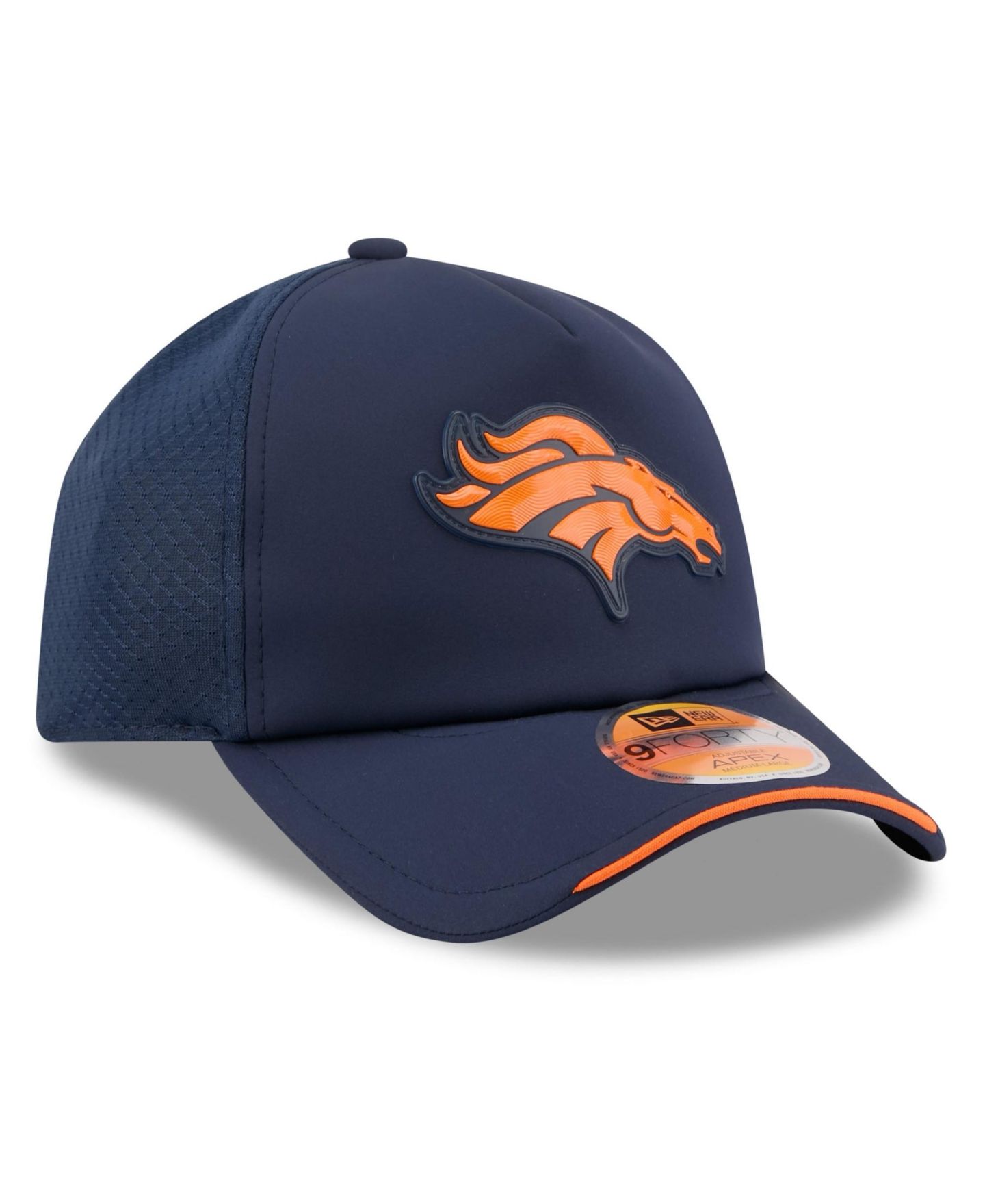 Детская кепка New Era Navy Denver Broncos 2026 Sideline Apex 9FORTY Adjustable Trucker Hat — фото 4