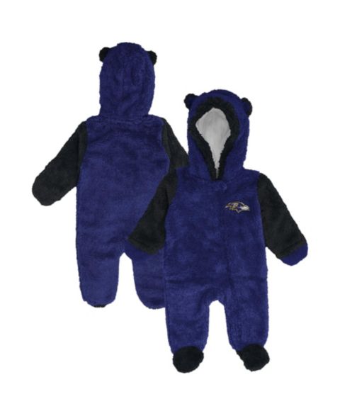 Outerstuff Baby Boys and Girls Purple Baltimore Ravens Teddy Fleece Bunting Full-Zip Sleeper
