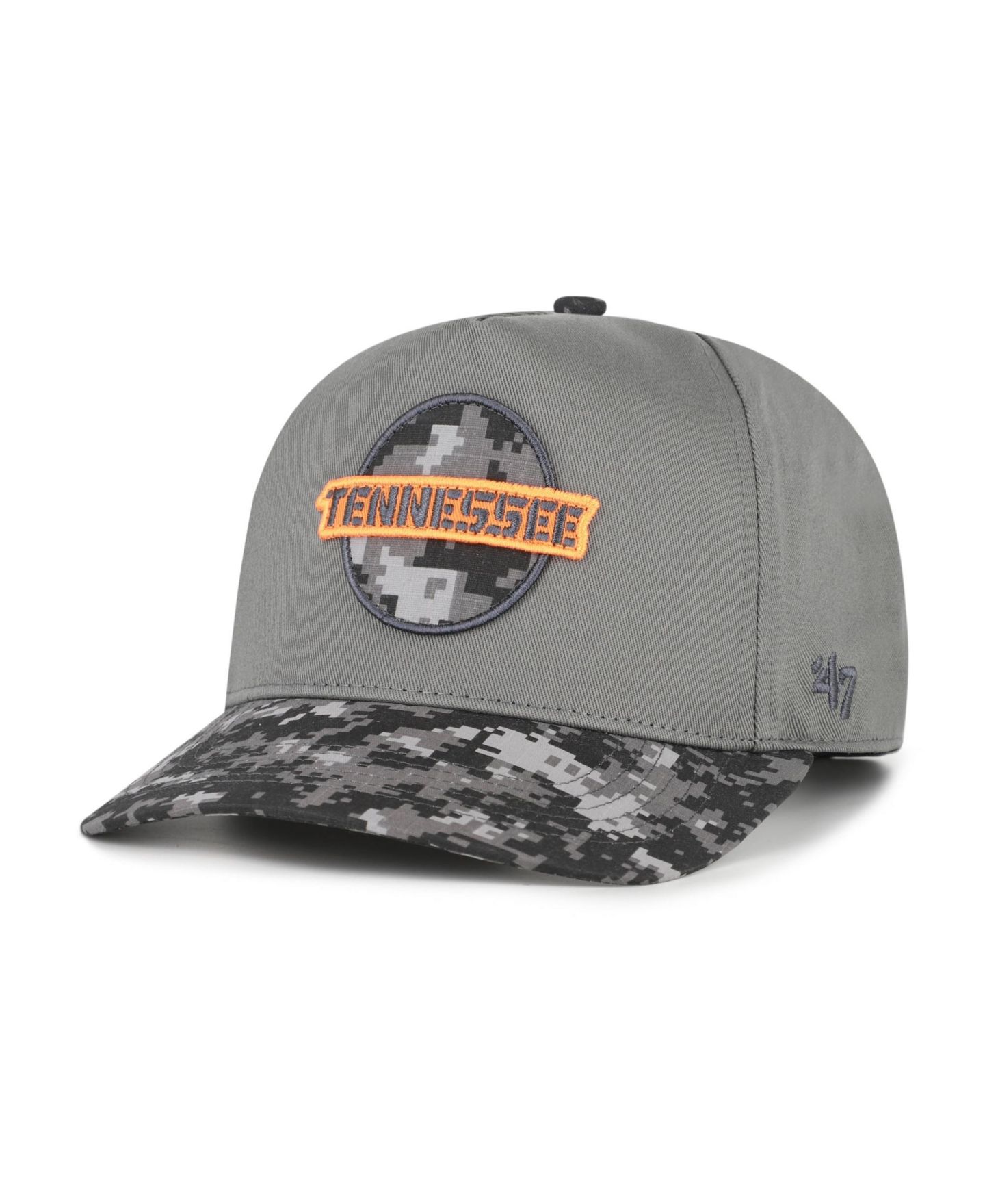 Мужская кепка '47 Brand Anthracite/Camo Tennessee Volunteers Smokey Grey Circle Hitch Adjustable Hat — фото 1