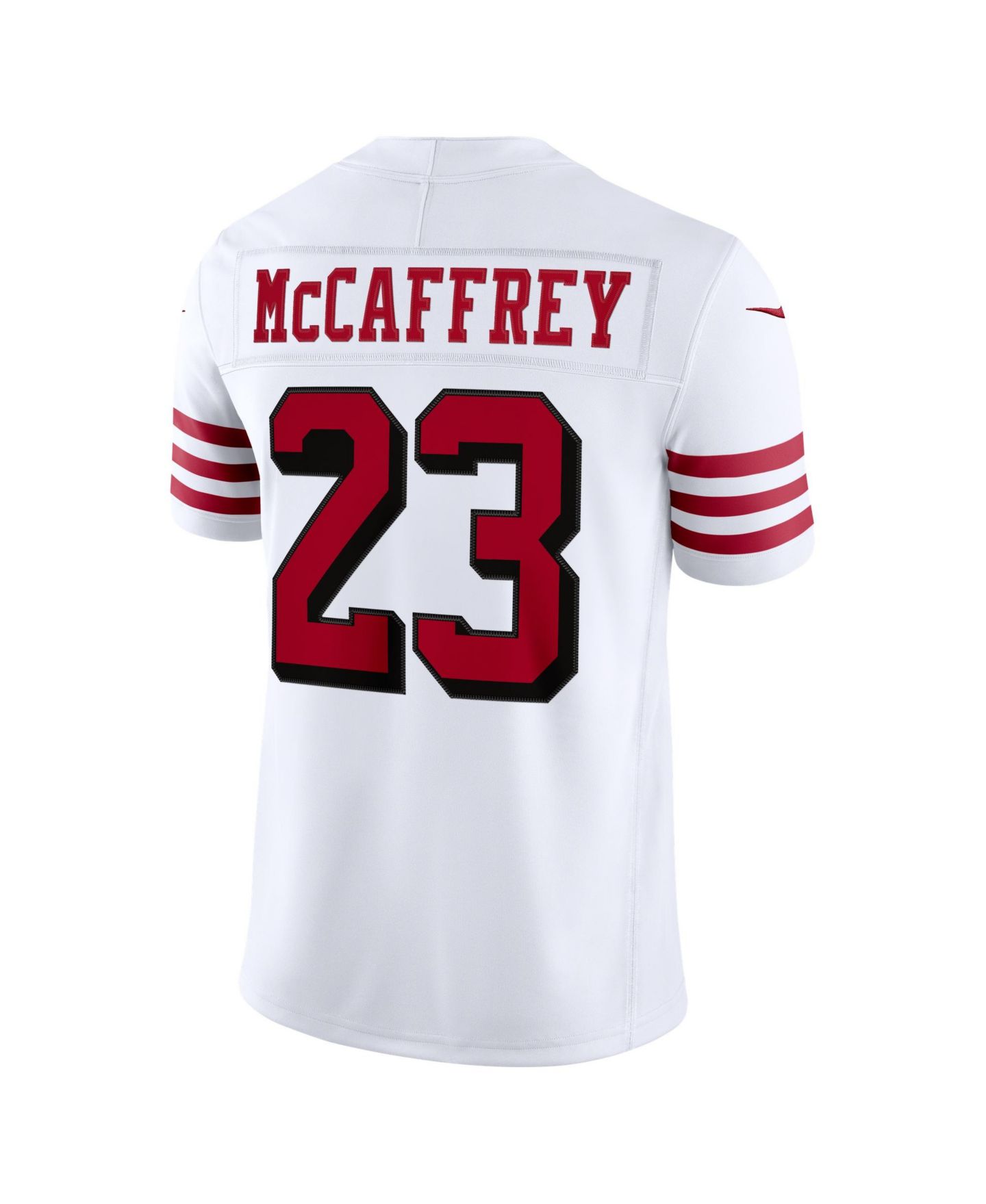 Мужской топ Nike Christian McCaffrey White San Francisco 49ers Alternate Vapor F.U.S.E. Stitched Limited Jersey — фото 3