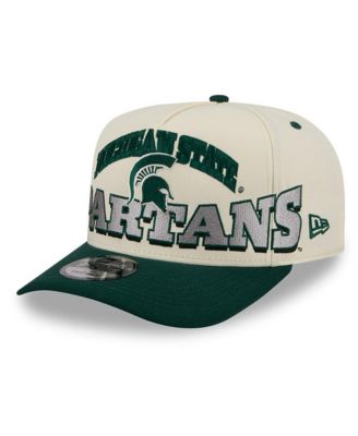 Men's Cream/Green Michigan State Spartans March Madness Historic Collection 9FIFTY A-Frame Snapback Hat