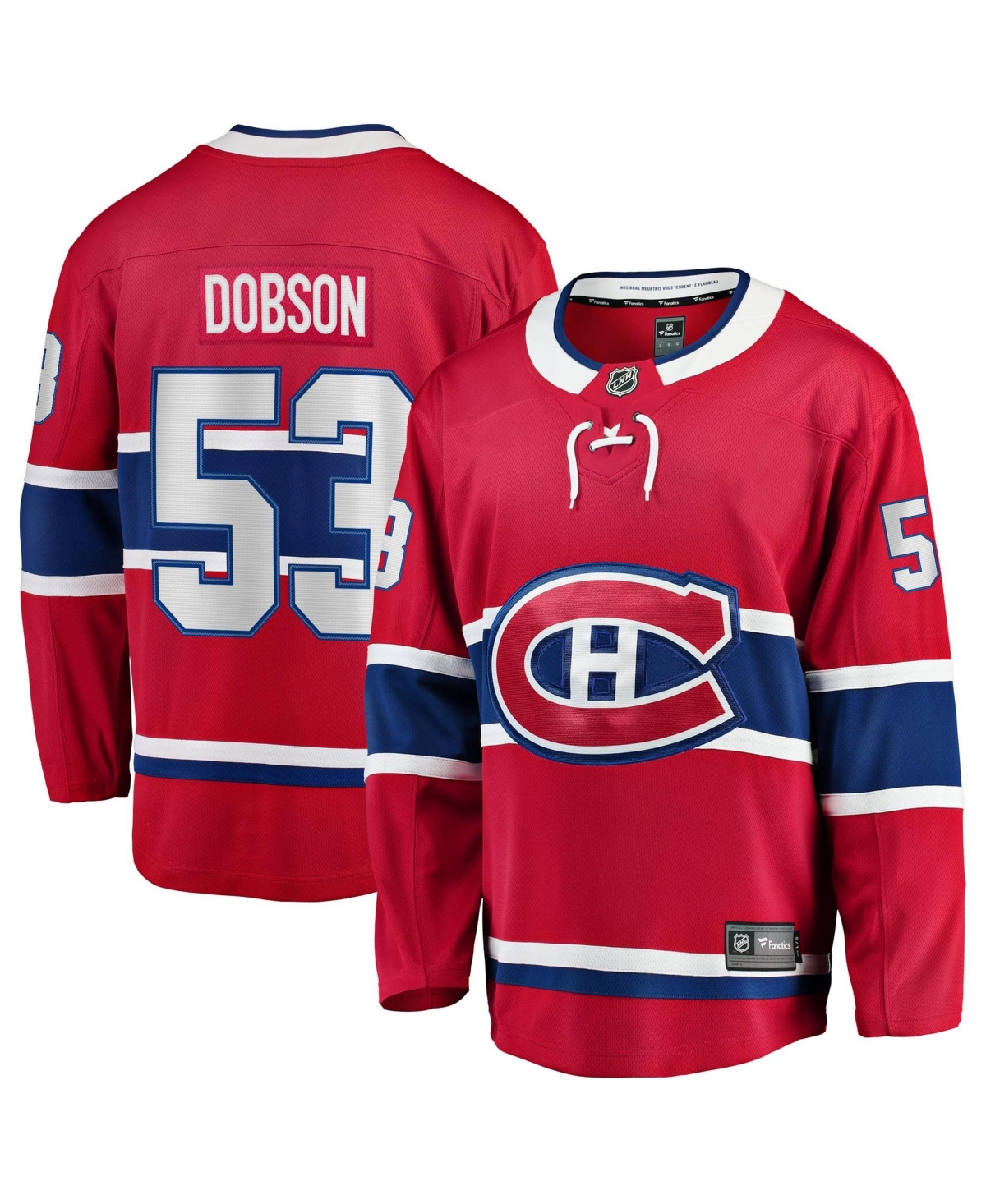 Fanatics Men's Noah Dobson Red Montreal Canadiens Home Breakaway Jersey