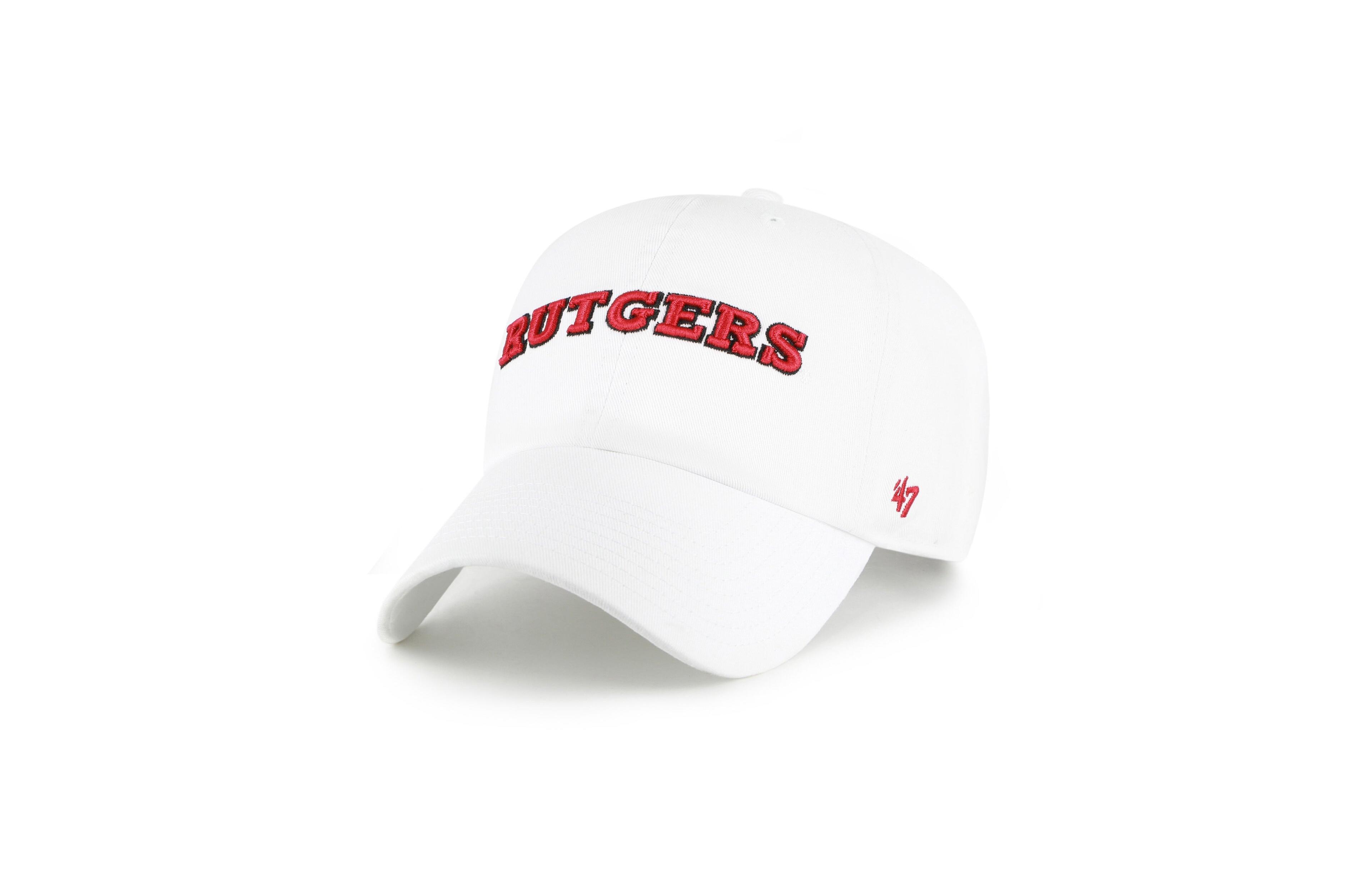 '47 Brand Men's and Women's Rutgers Scarlet Knights White Clean Up Adjustable Hat