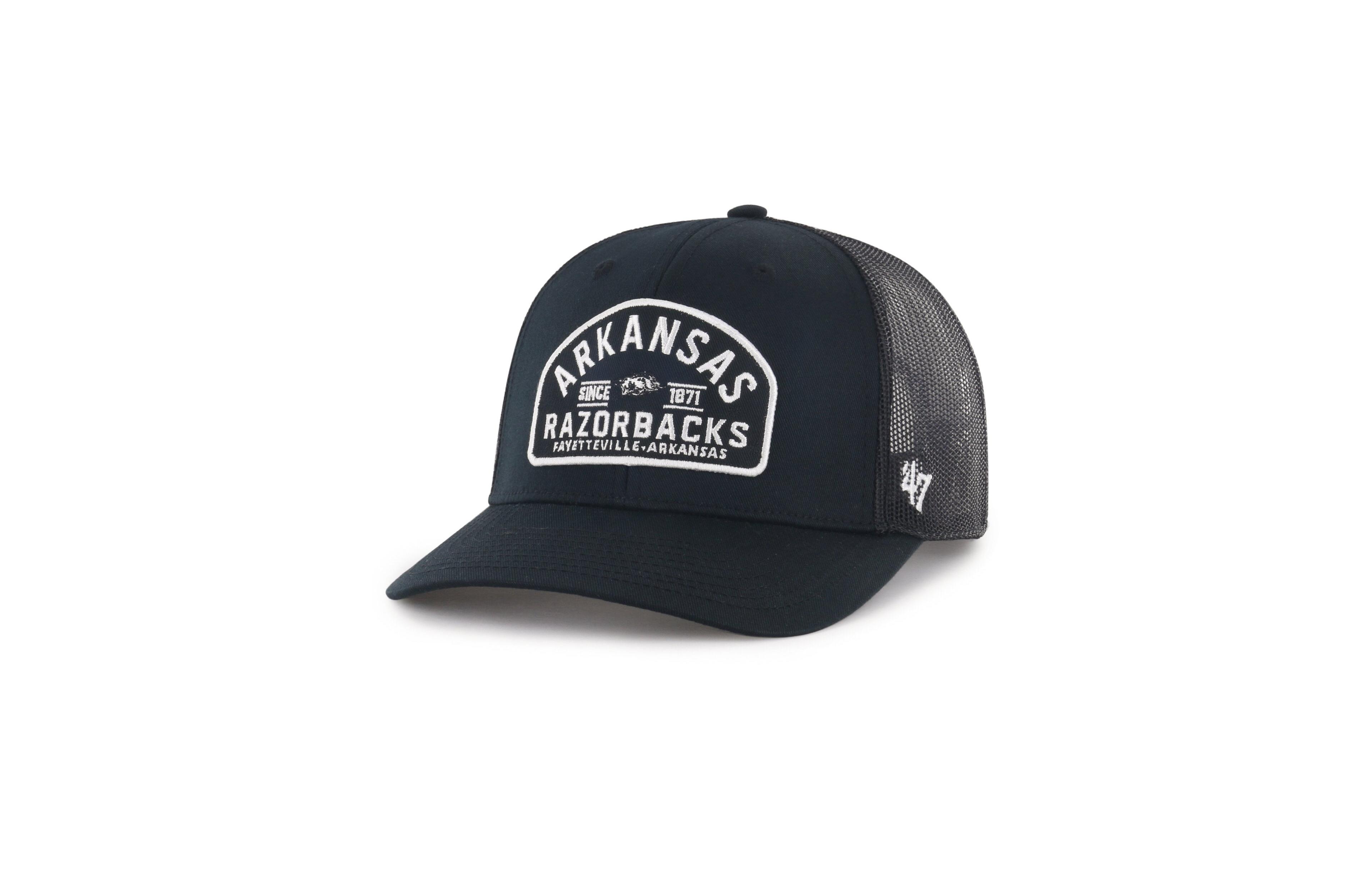 '47 Brand Men's Black Arkansas Razorbacks Leland Trucker Adjustable Hat