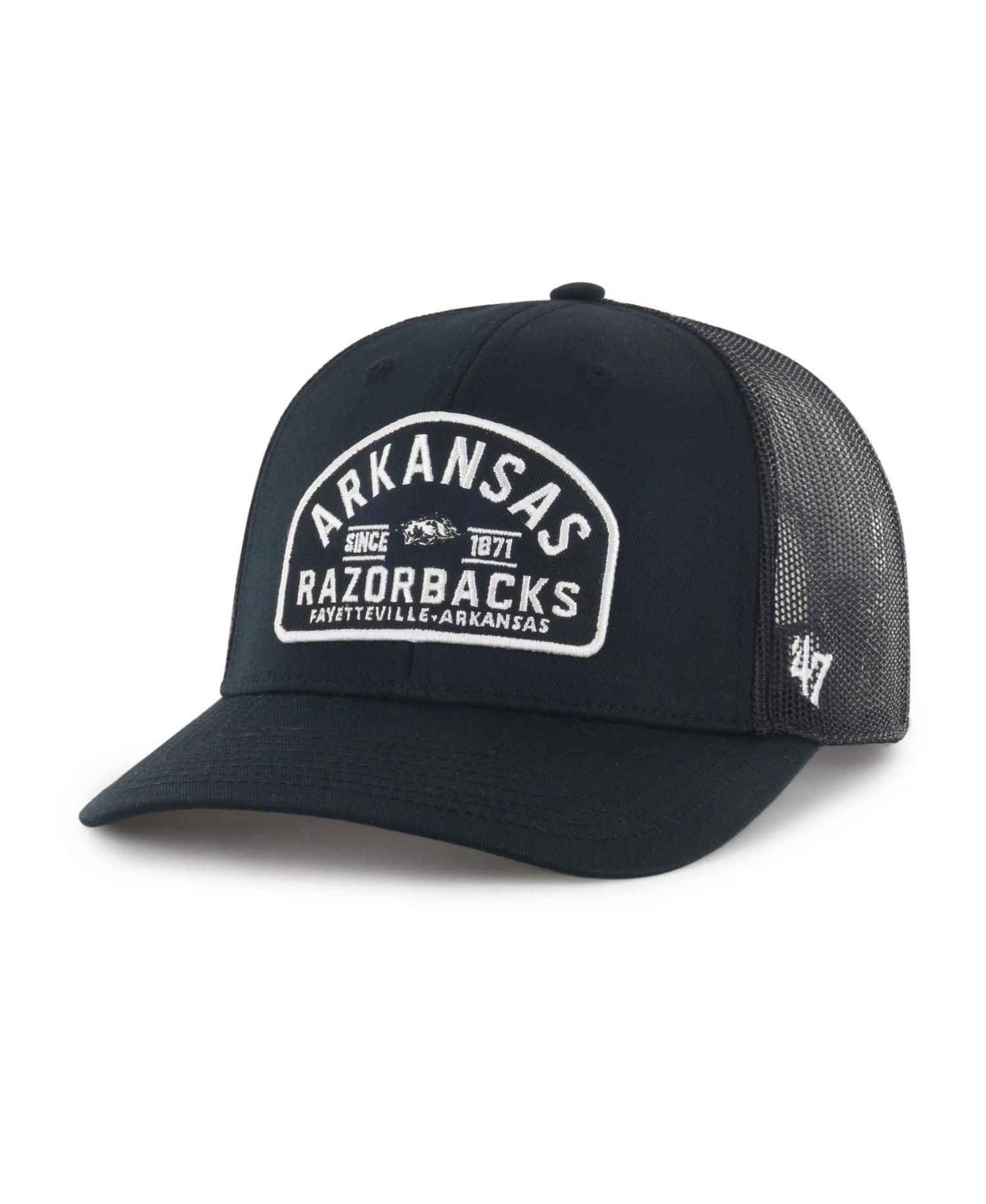 Men's '47 Black Arkansas Razorbacks Leland Trucker Adjustable Hat
