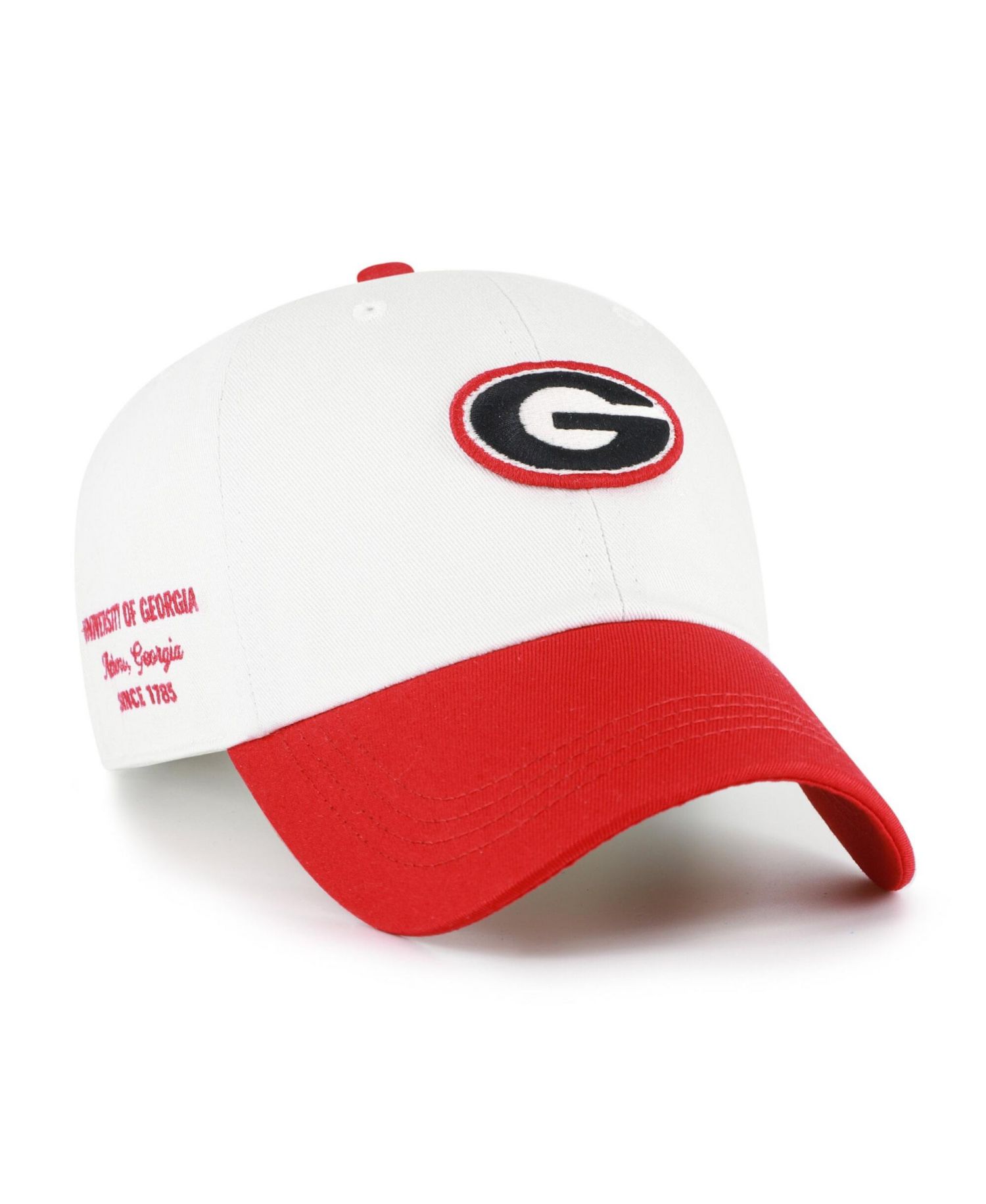 Men's '47 White/Red Georgia Bulldogs Contemporary Basics Two Tone Clean Up Adjustable Hat