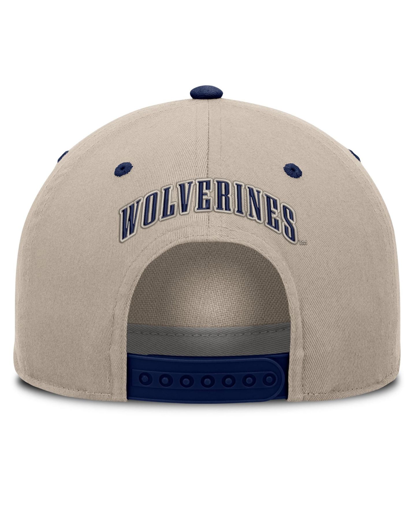 Мужская кепка Fanatics Stone/Navy Michigan Wolverines Veteran Two-Tone Adjustable Hat — фото 4
