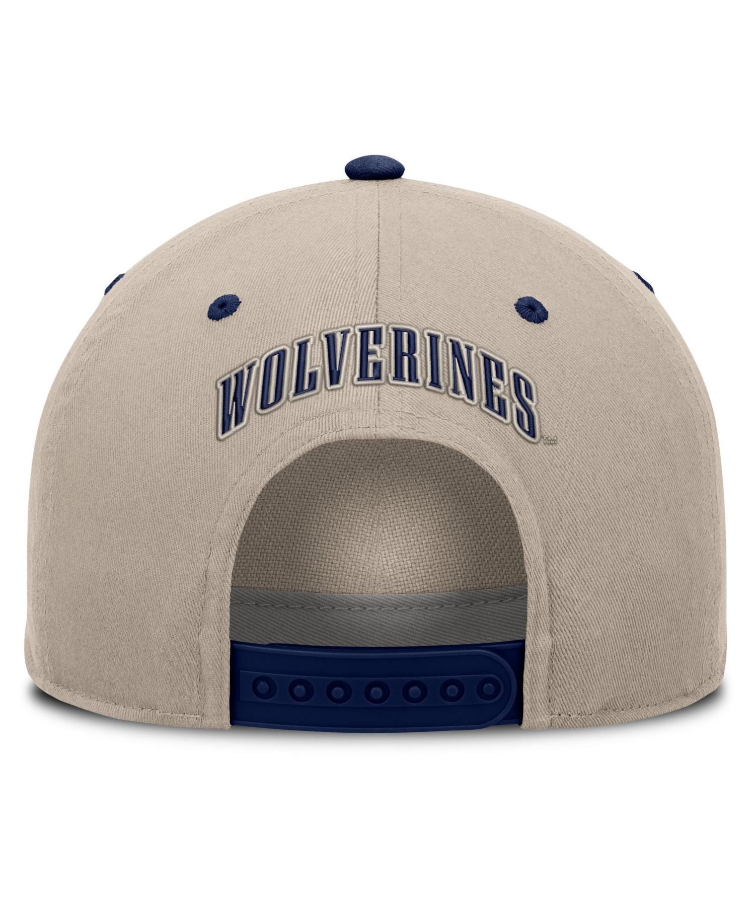 Men's Stone/Navy Michigan Wolverines Veteran Two-Tone Adjustable Hat