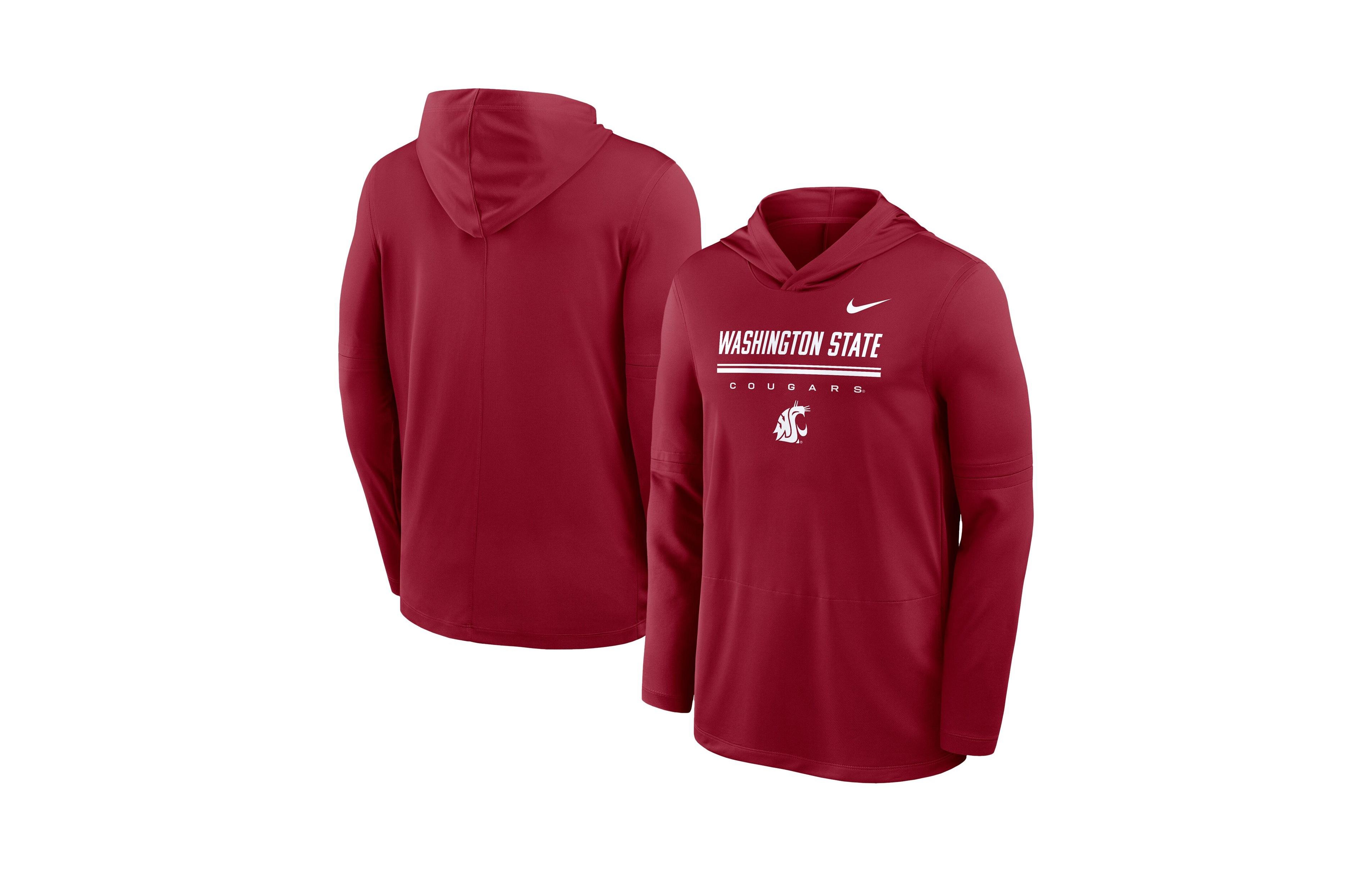 Nike Men's Crimson Washington State Cougars 2026 Sideline Dri-fit Lightweight Hooded Top