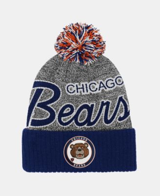 Big Boys and Girls Navy Chicago Bears Cuffed Knit Hat with Puff