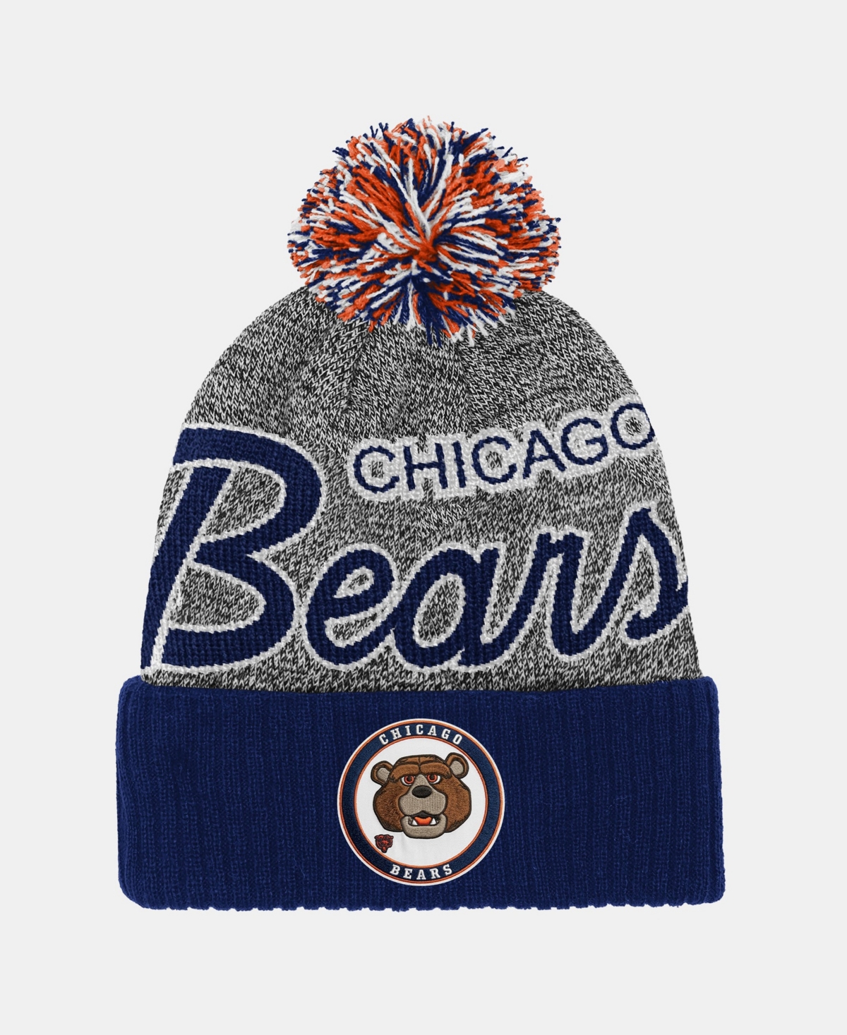Mitchell & Ness Big Boys And Girls Navy Chicago Bears Cuffed Knit Hat With Puff
