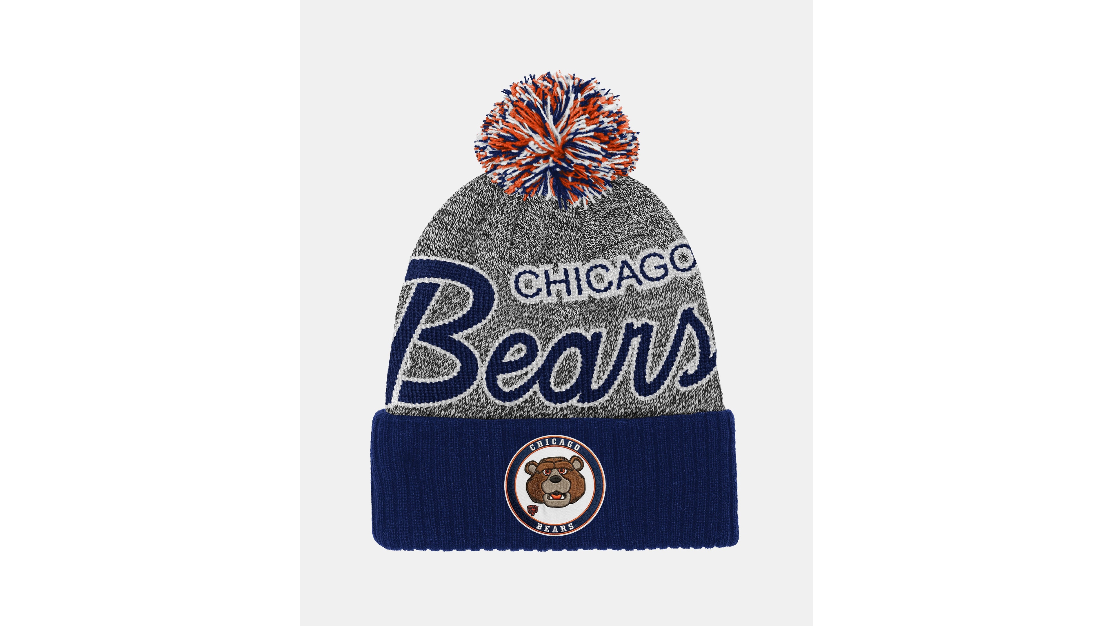 Mitchell & Ness Big Boys and Girls Navy Chicago Bears Cuffed Knit Hat with Puff
