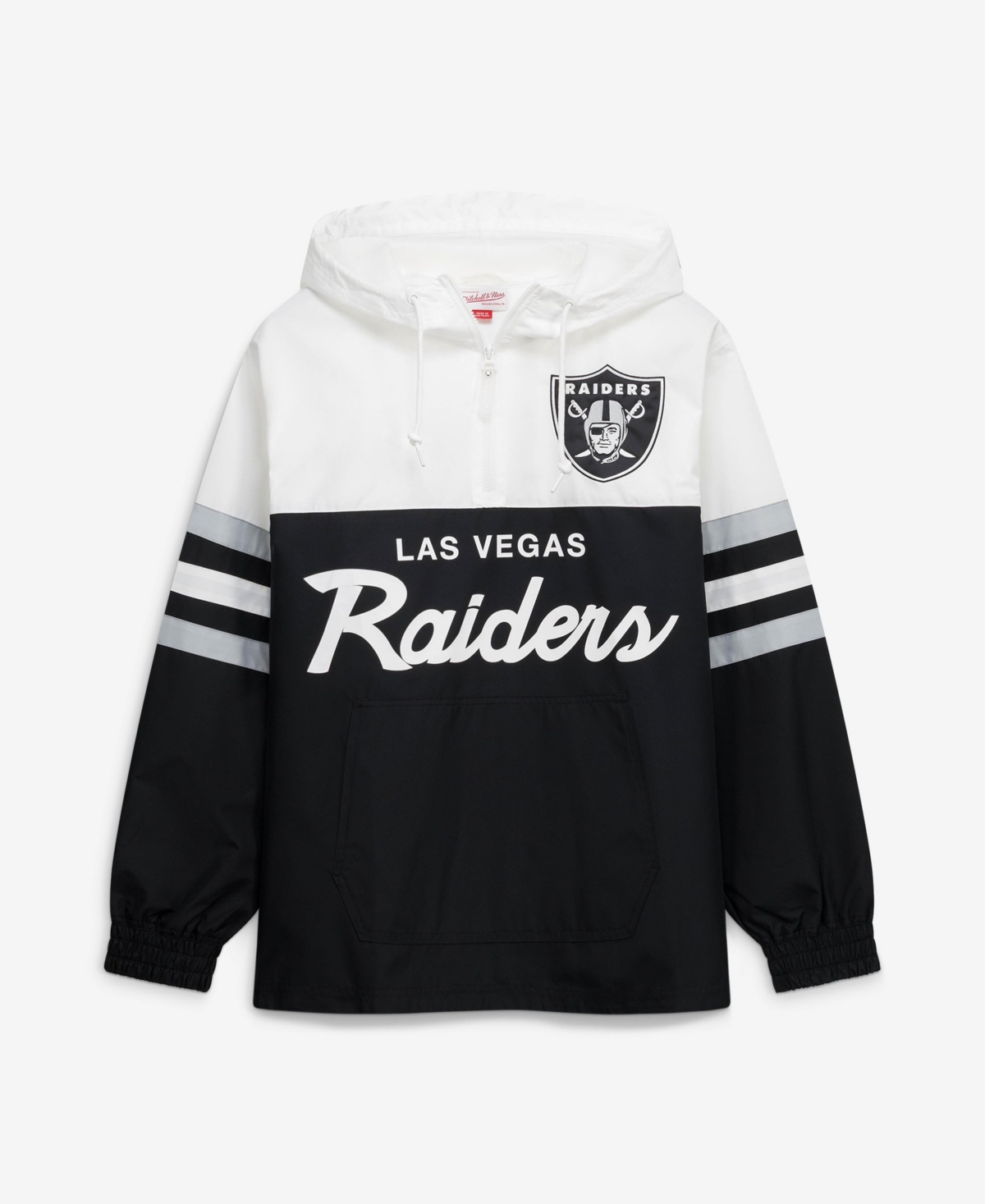 Mitchell & Ness Men's Black Las Vegas Raiders Head Coach Anorak Quarter-Zip Windbreaker Jacket