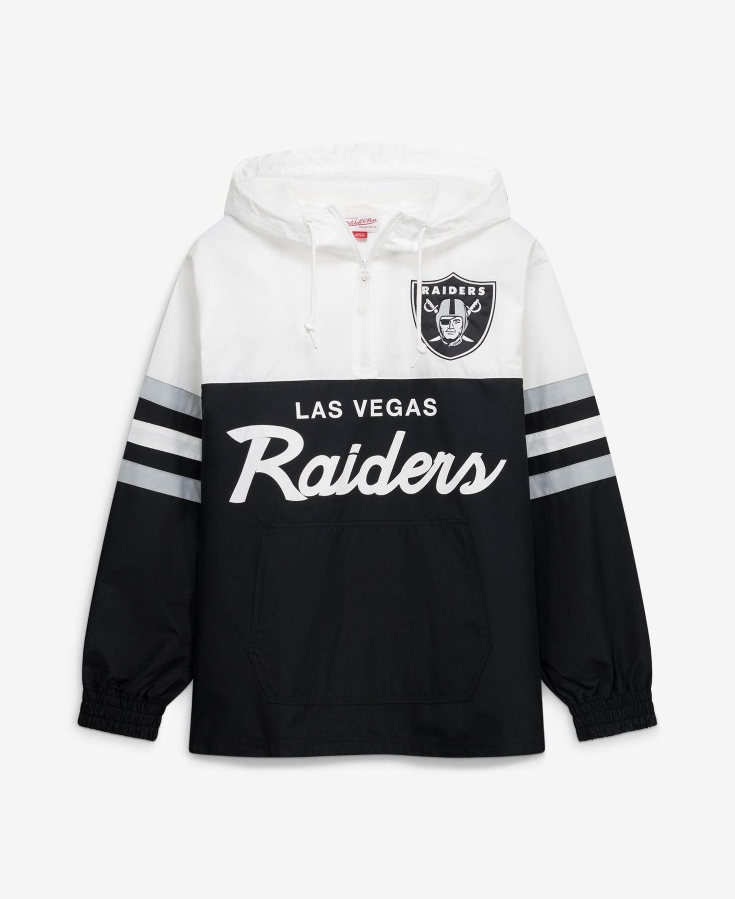 Men's Black Las Vegas Raiders Head Coach Anorak Quarter-Zip Windbreaker Jacket