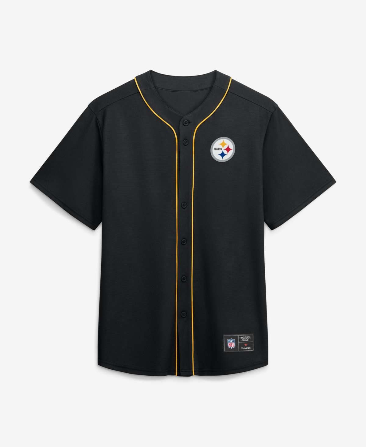 Fanatics Men's Black Pittsburgh Steelers After Hours Button-Up Baseball Top