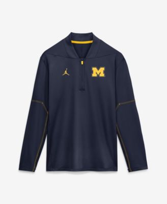 Men's Navy Michigan Wolverines 2026 Sideline Midweight Half-Zip Dri-FIT Pullover