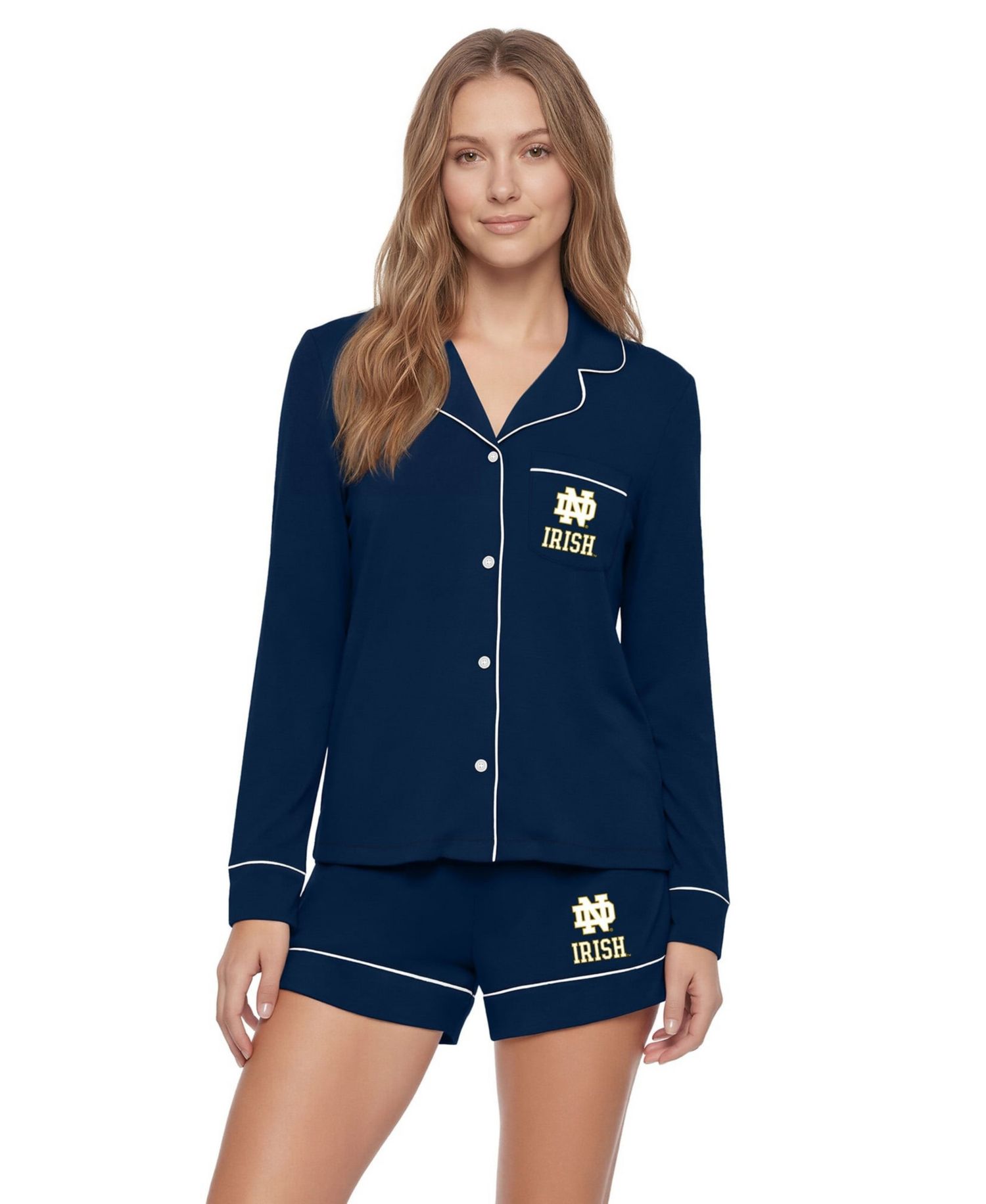 Women's Navy Notre Dame Fighting Irish Plus Size Concepts Pajama Set