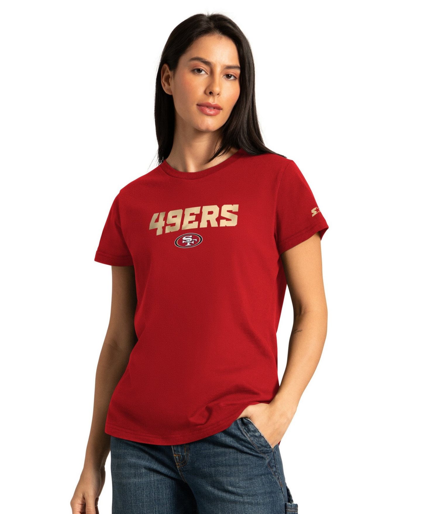 Женские футболки Starter Scarlet/Ash San Francisco 49ers Short Sleeve & Long Sleeve T-Shirt Combo Pack — фото 5