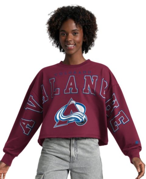 Женская толстовка Starter Maroon Colorado Avalanche Bleachers Cropped Drop Shoulder