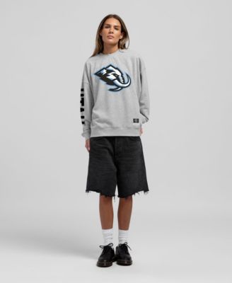 Women's Heather Gray Utah Mammoth Core 3-Hit Oversized Sweatshirt
