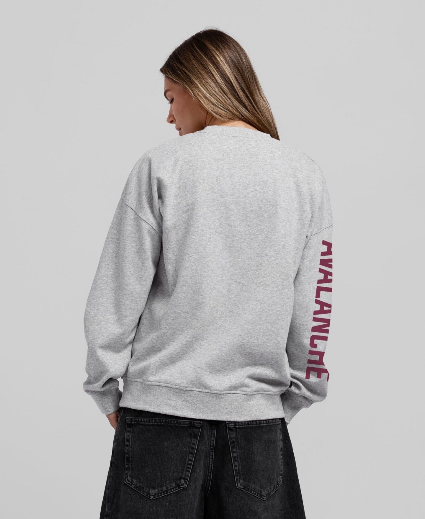 Женская толстовка Mitchell & Ness Heather Gray Colorado Avalanche Core 3-Hit Oversized — фото 2