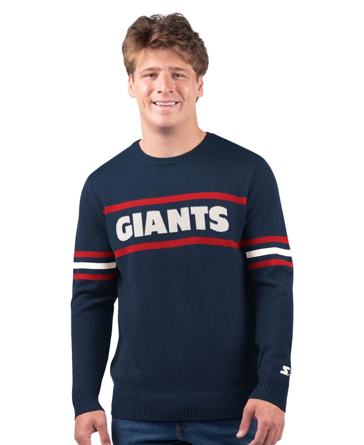 Starter Men's Navy New York Giants Player Sweater